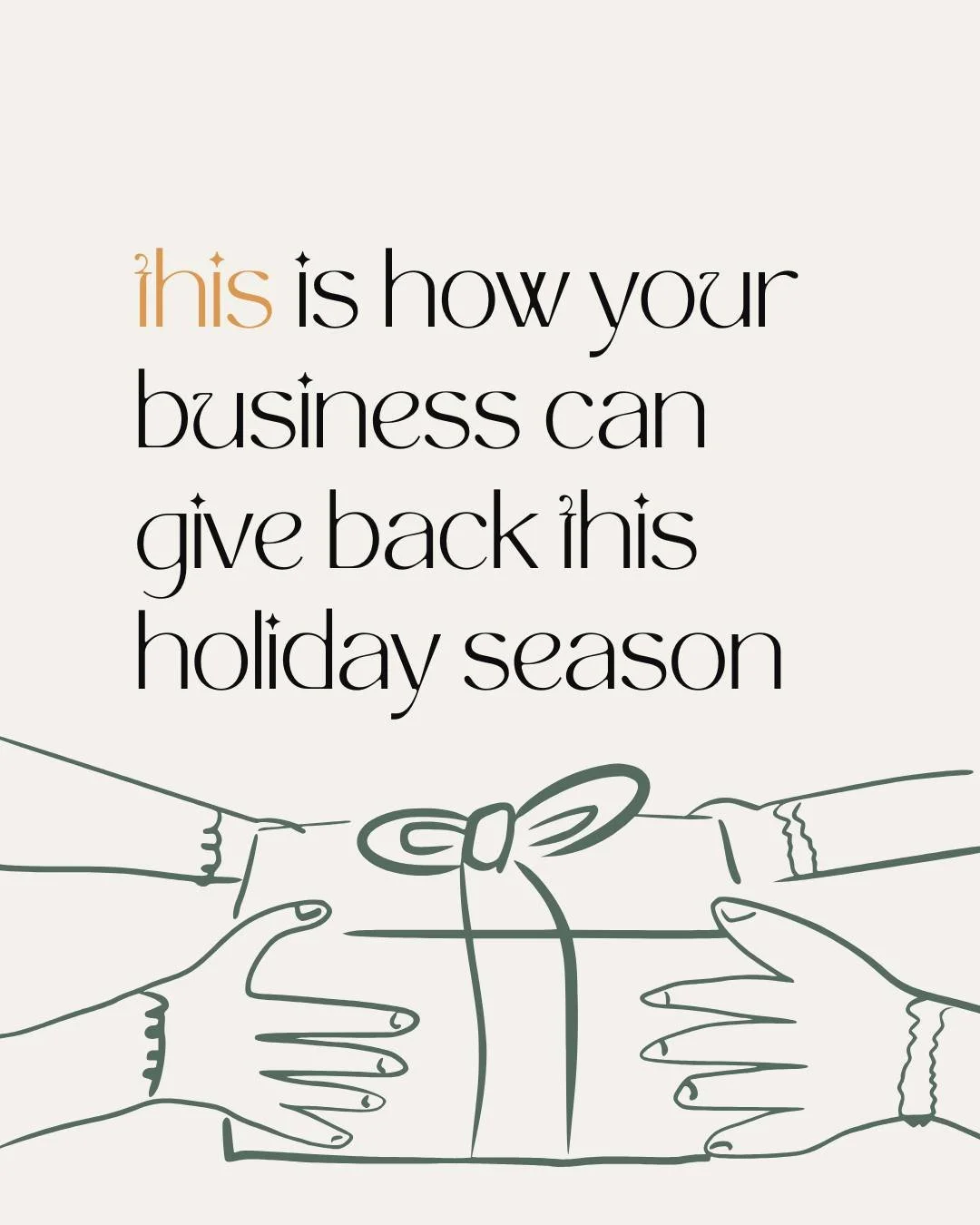 Giving back to your community is a tale as old as time.

And as small business owners, we want to give back to a community that has helped and supported us!

Gifts around this time of year are how most people think to &quot;give back&quot;, but there