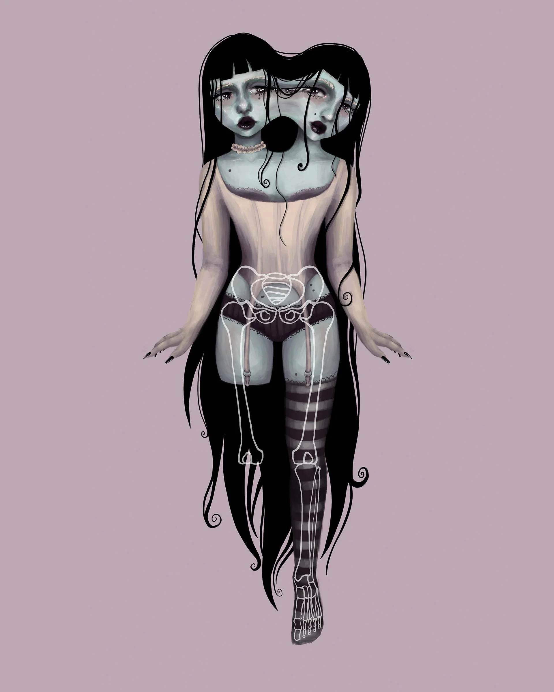 Siamese twins · digital - mauve