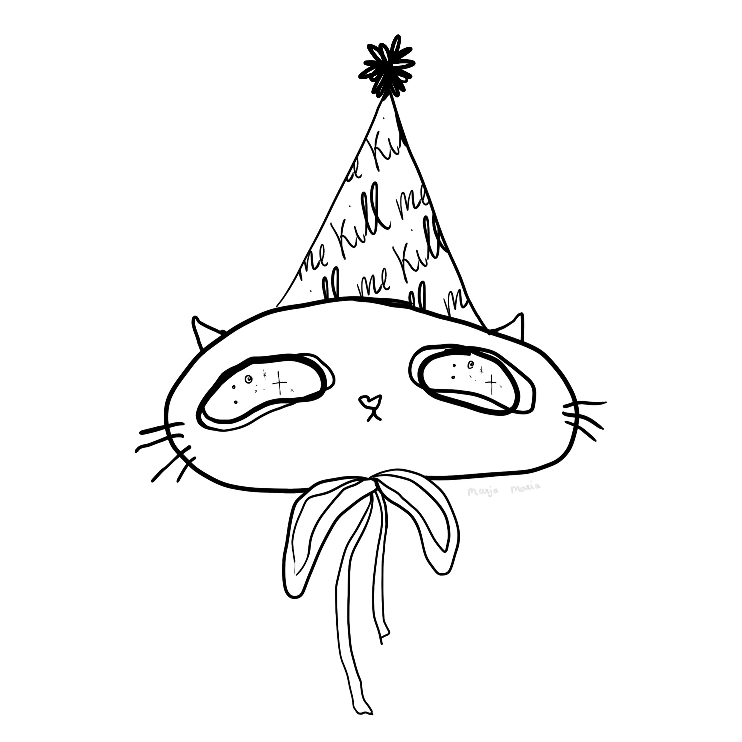 Kill me kitty · digital - line art