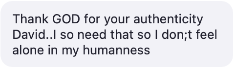 Participant testimonial screenshot