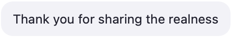Participant testimonial screenshot