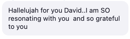 Participant testimonial screenshot