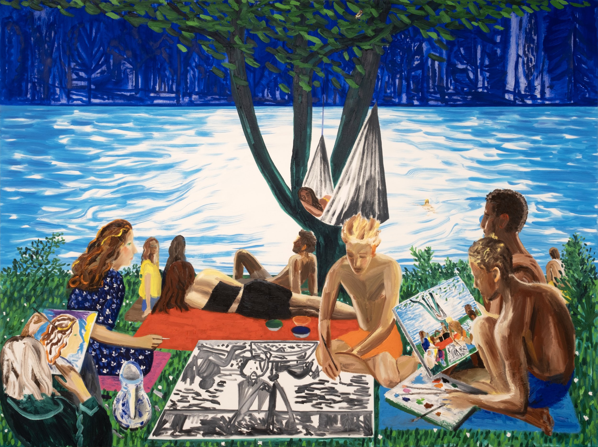 The Bathers, 2026, oil on canvas, 72 x 96 inches