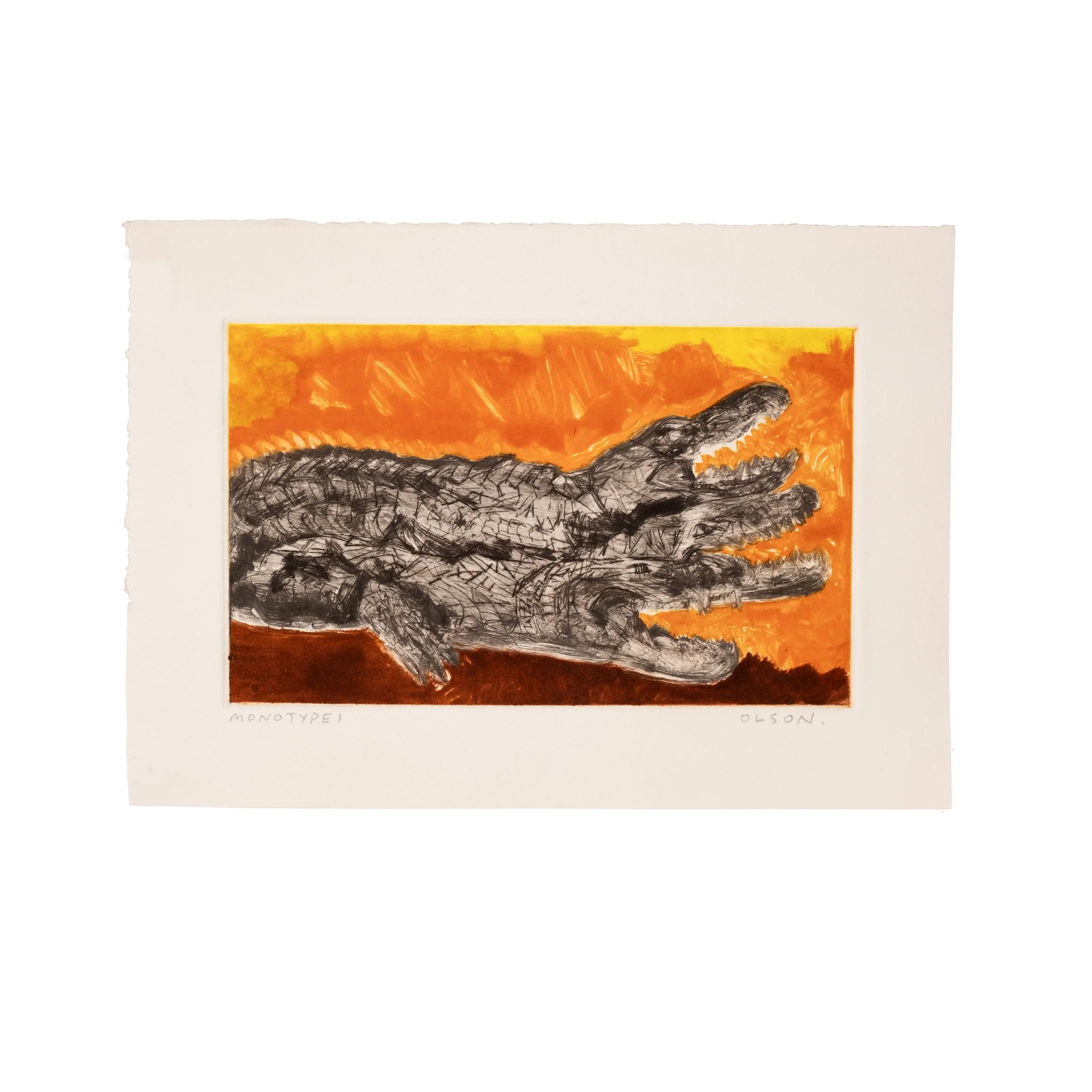 The Baroda Crocodile (Monotype 1)