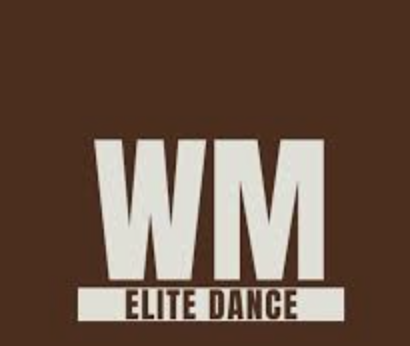 Logo with text 'WM Elite Dance' on a brown background.