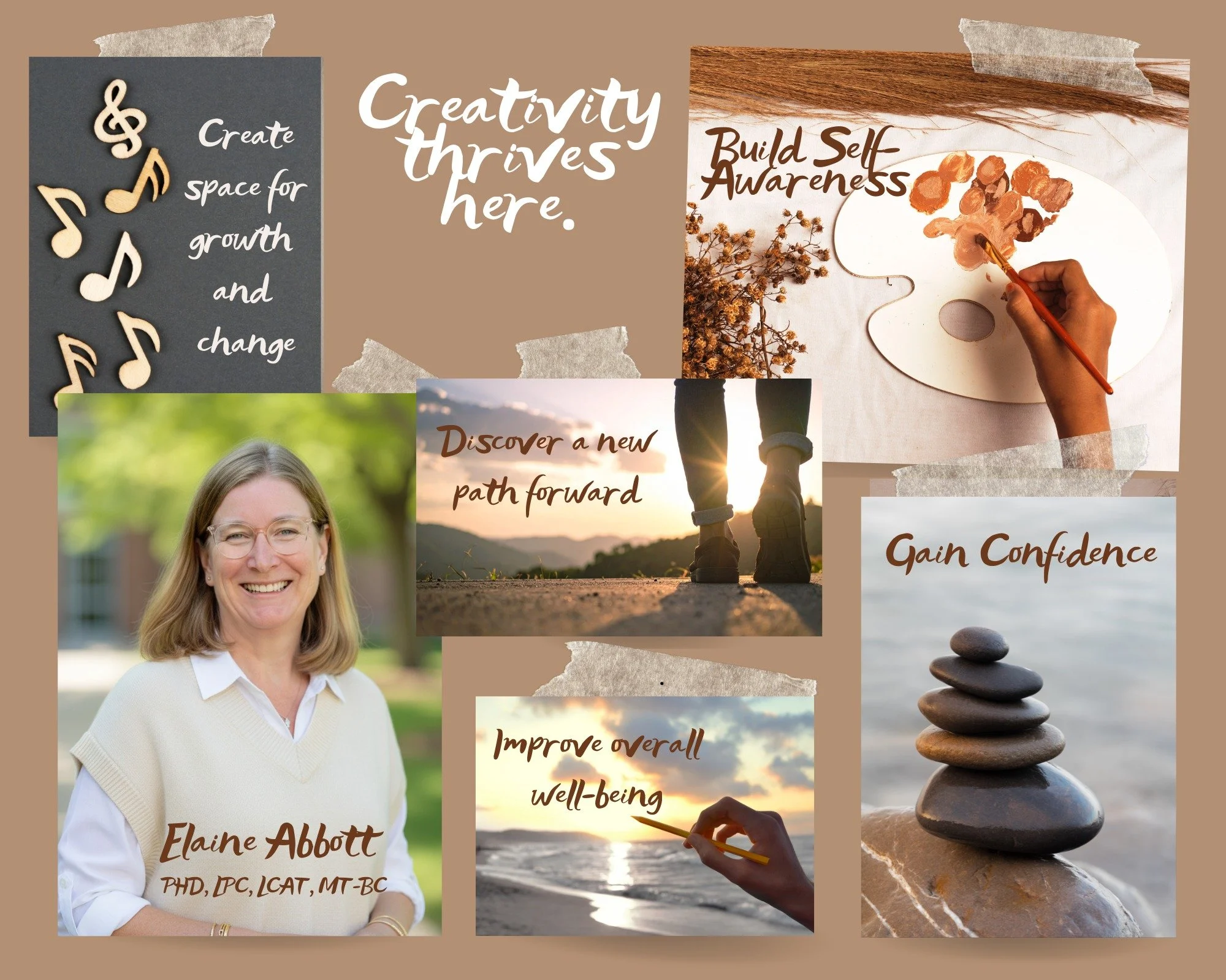 Elaine's ideal client is someone who feels disconnected from themselves.  Her clients often tell her they appreciate being accepted for exactly who they are, while still holding hope for what's possible.