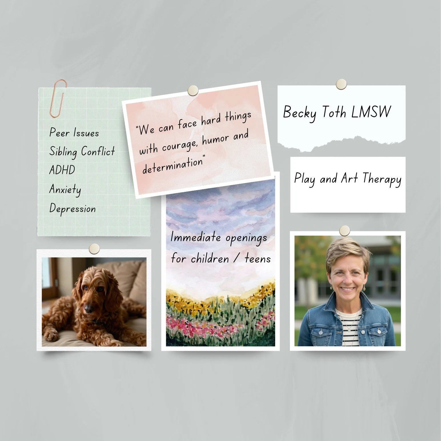 Becky's ideal client is someone who is feeling misunderstood or overlooked, especially teens who may be tough on the outside, but still want to be seen and respected for who they are.  When they feel safe, they open up, and that's where the real work