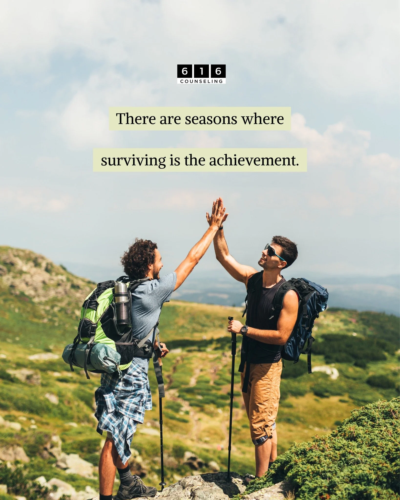 We're always striving, and we get down on ourselves when we don't see enough achievement in our lives. 

The reality is that there are many seasons of life (parenthood, being a student, major career changes, etc) where, sometimes, the main goal is ju