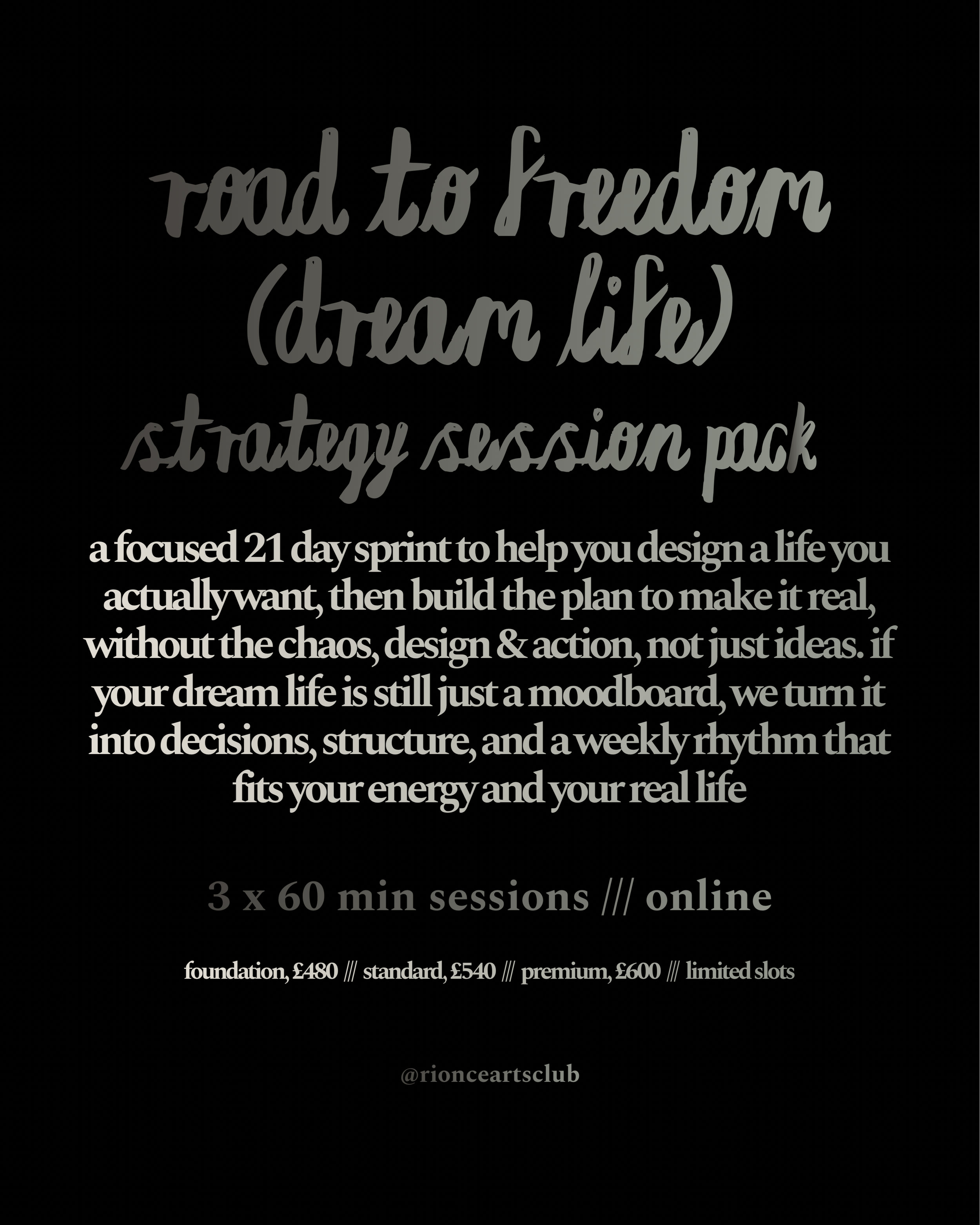 road to freedom (dream life) strategy session pack
