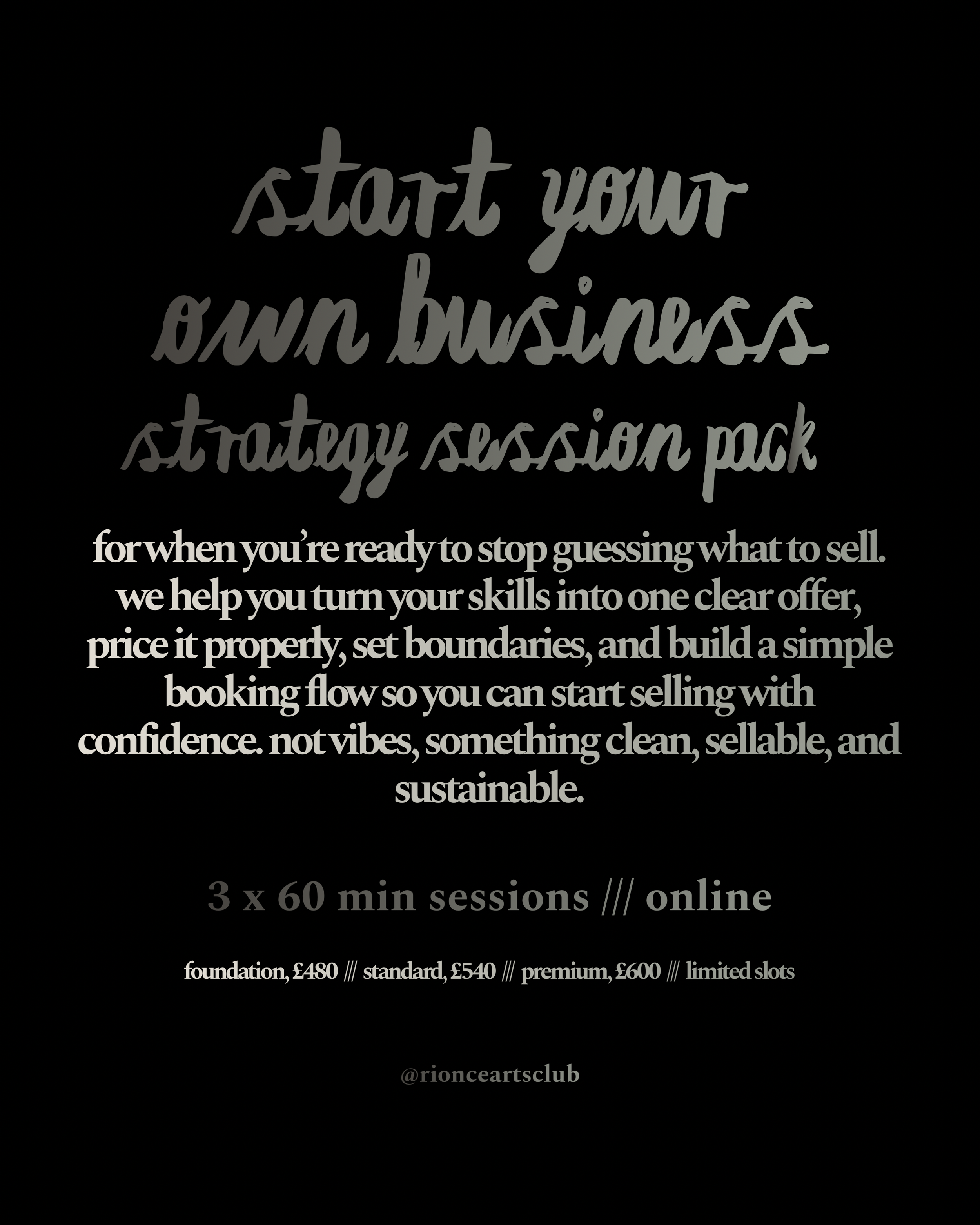 start your own business strategy session pack