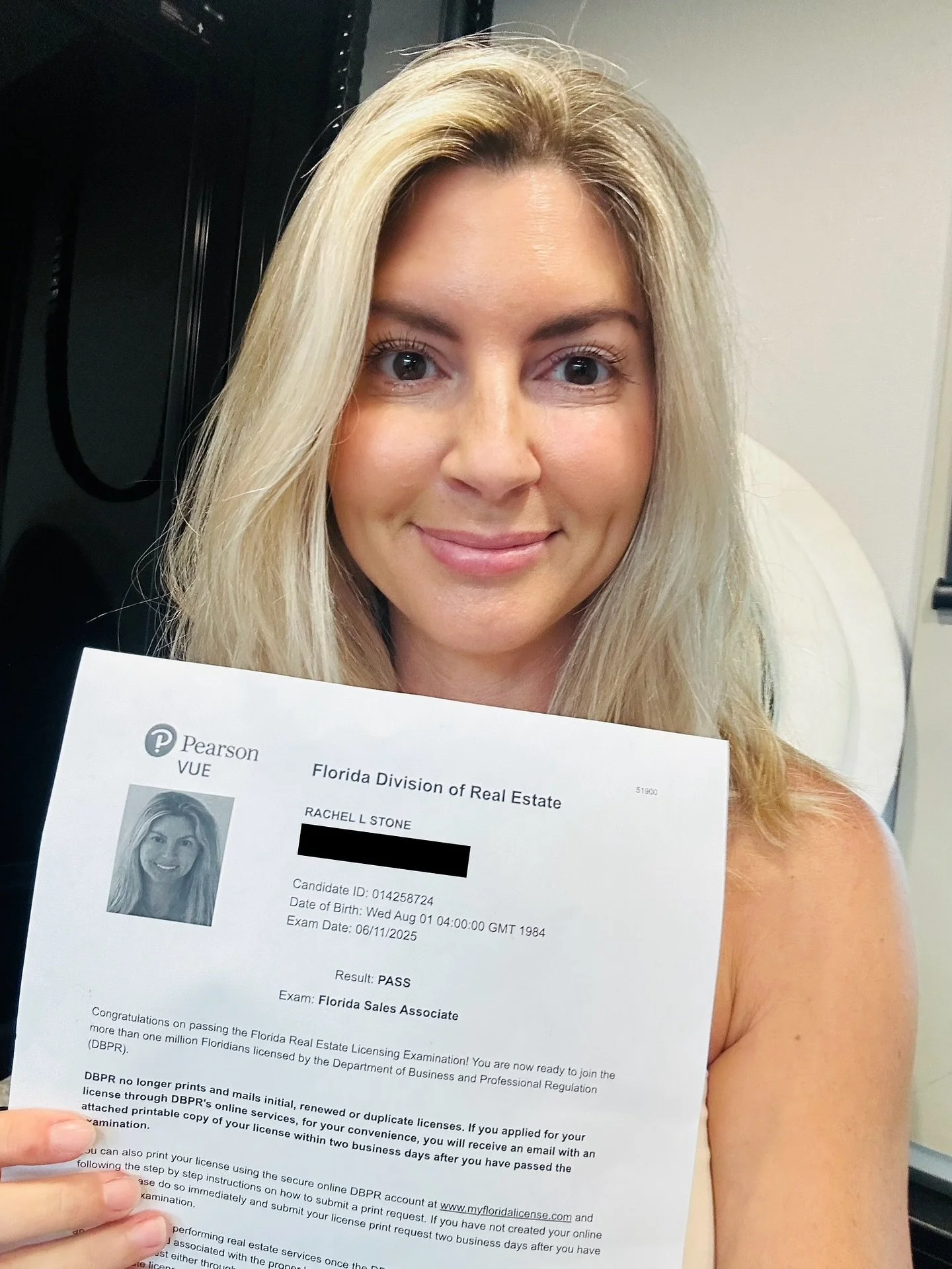 Officially licensed! 🎉

I passed the Florida real estate exam a few weeks ago, and I&rsquo;m so excited for this next chapter. Didn&rsquo;t expect to start a new career at 40, but here I am - ready to blend market expertise, intuitive guidance, and 