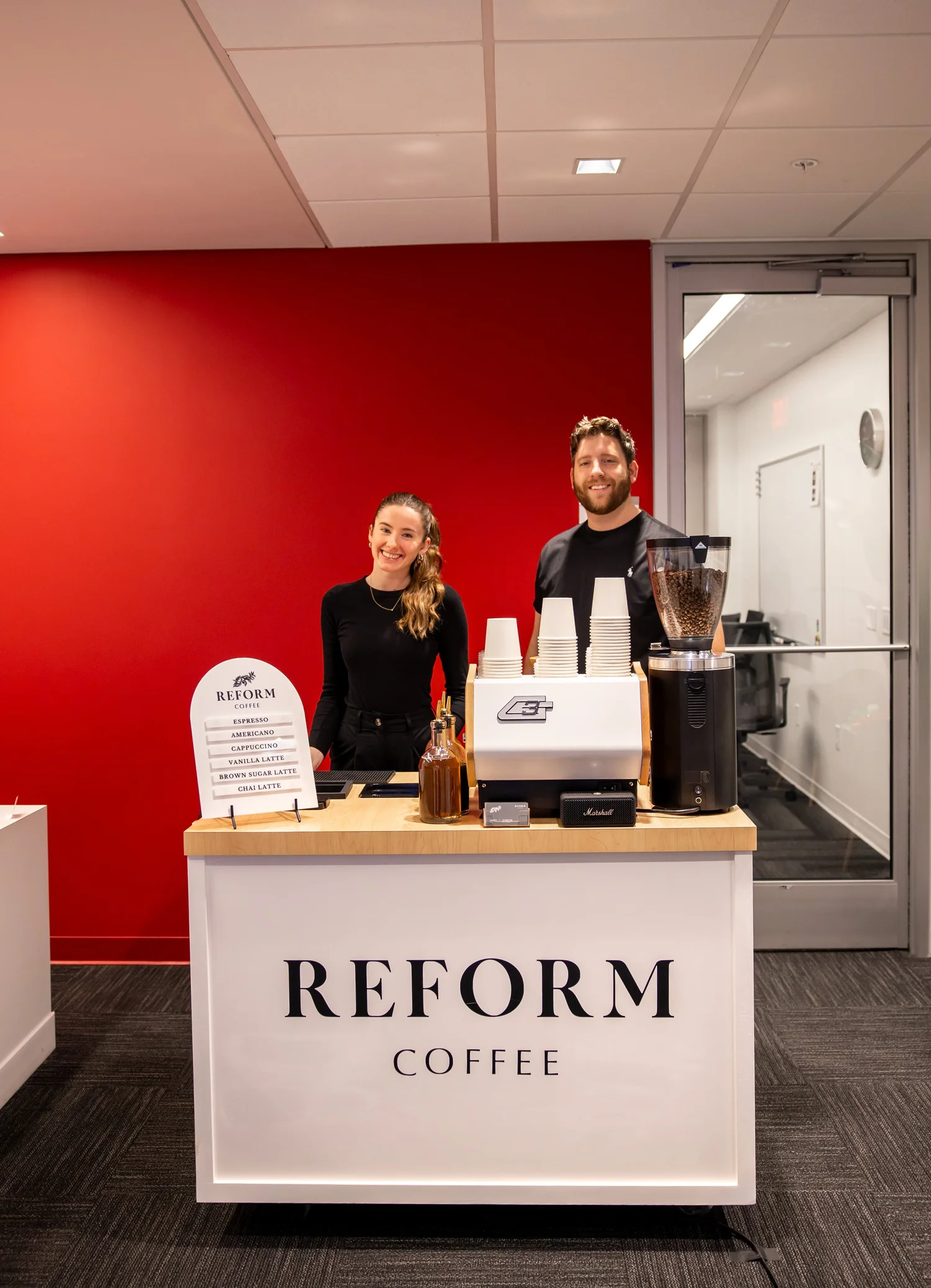 Reform Coffee espresso bar set up for a corporate event