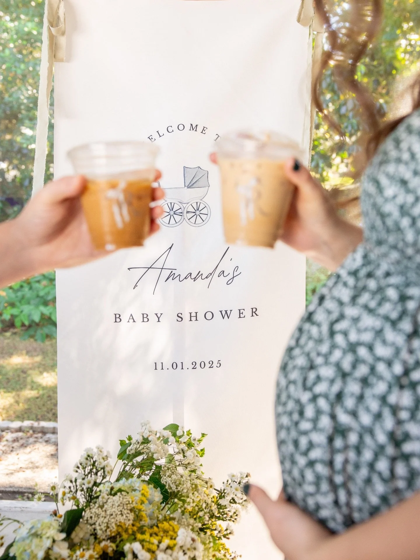 A beautifully styled baby shower in Sarasota, Florida featuring a fully customized coffee cart and branded cups designed specifically for Amanda and Chris&rsquo; celebration.

For this event, our mobile espresso bar was tailored to match the baby sho