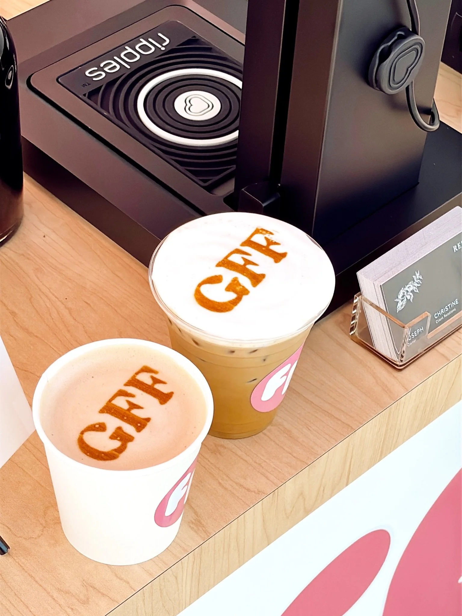 Fresh Kitchen rebrand activation in St. Pete ☕ 💕

Full custom branding for their re-branding event. We wrapped our cart with their new Fresh Kitchen logo, custom cups, and printed their slogan &ldquo;GFF: Good Food Forever&rdquo; on coffee using our