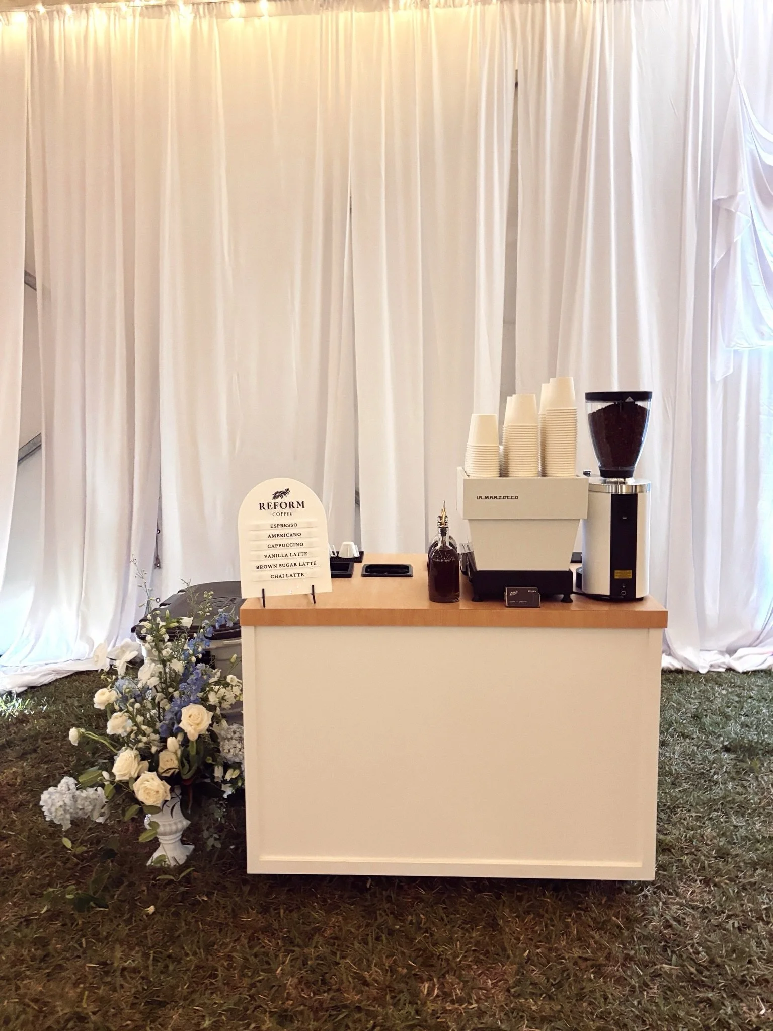 The Ringling, unexpected weather, flawless execution ☕

High winds. Freezing cold. Last-minute tent by Bewed and Brittany. Still one of the most beautiful weddings we&rsquo;ve served.

The coffee bar stayed busy all night&mdash;guests coming in from 