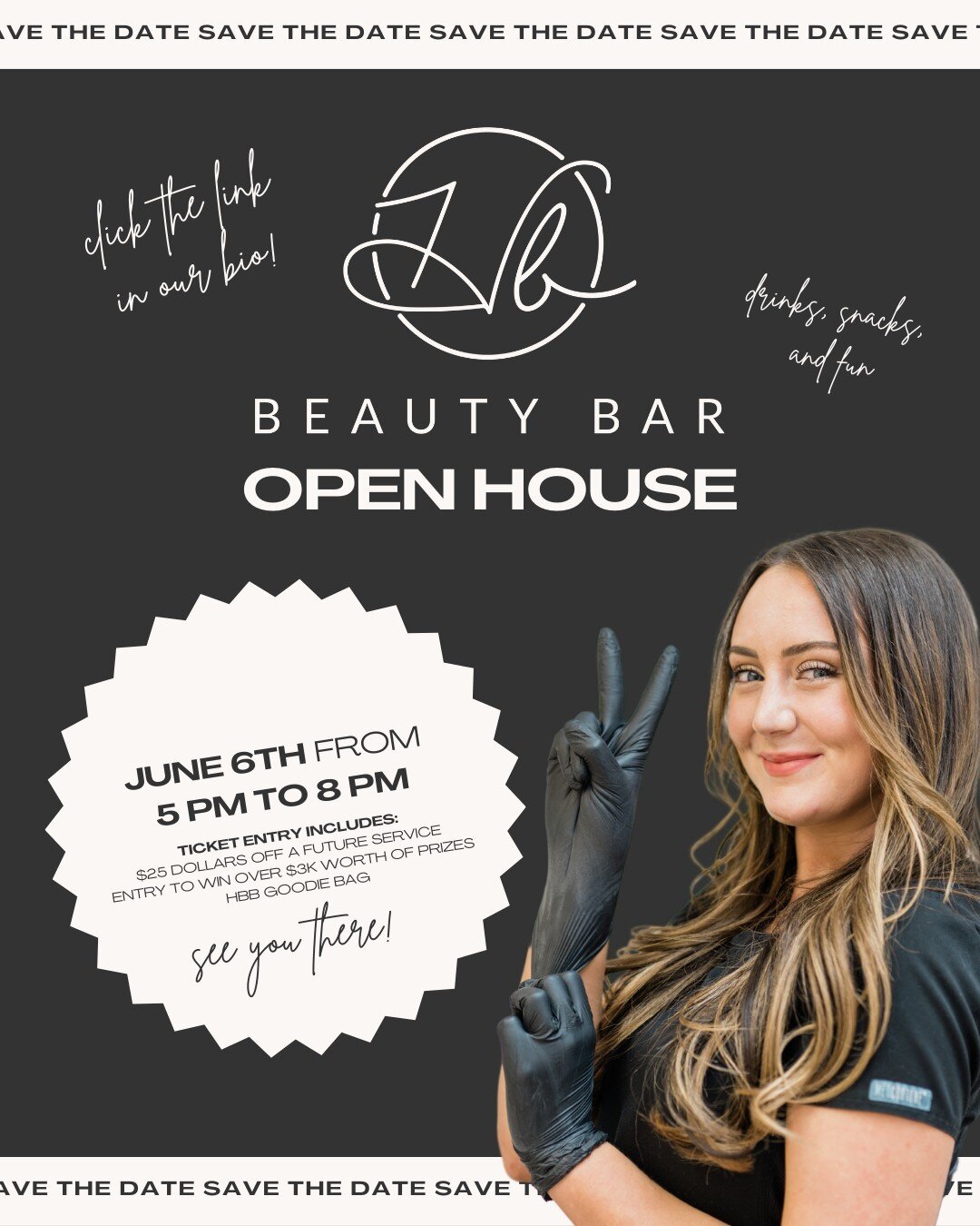⁠
Who's ready to celebrate!? 🥂🪩⁠
⁠
Join us at Hess Beauty Bar on Tuesday, June 6th from 5 to 8 PM for our FIRST open house event!⁠
⁠
Ticket entry includes: ⁠
HBB goodie bag 🛍️⁠
$25 dollars off a future service 💸⁠
and entry to win over $3K worth o