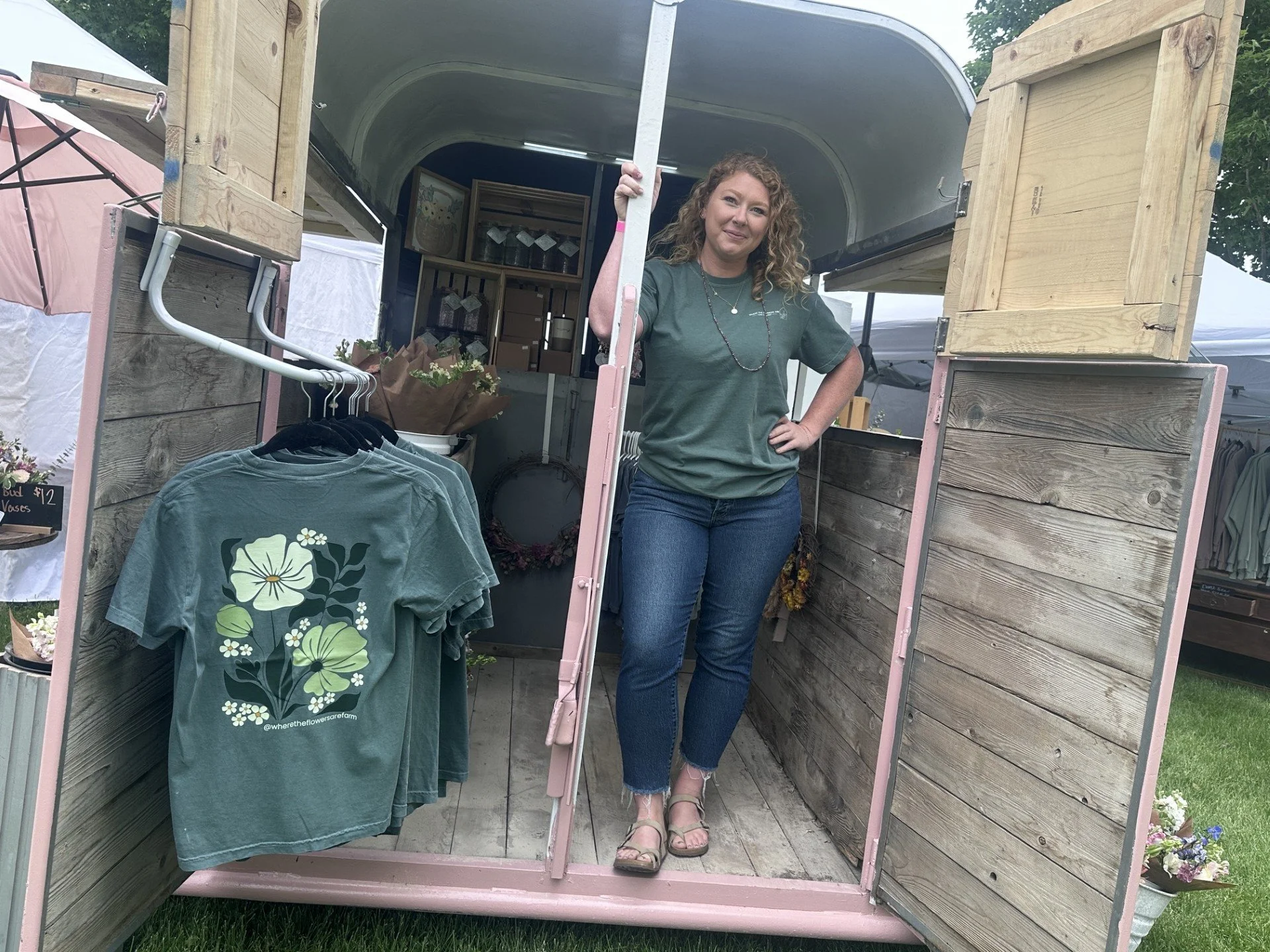 Where the Flowers Are - Blue Spruce Back Print Tee