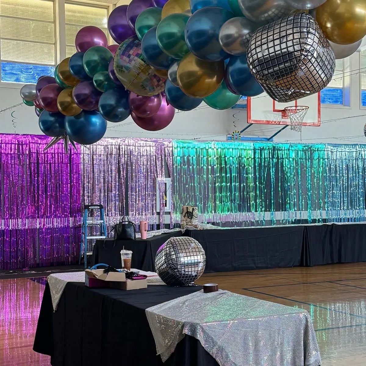 Have you ever seen the gym looking this amazing??? We can't wait to see you tonight for the Take Us Back dinner and auction! The dedicated core team has been hard at work all day today and yesterday to bring their vision to life. Looking forward to s