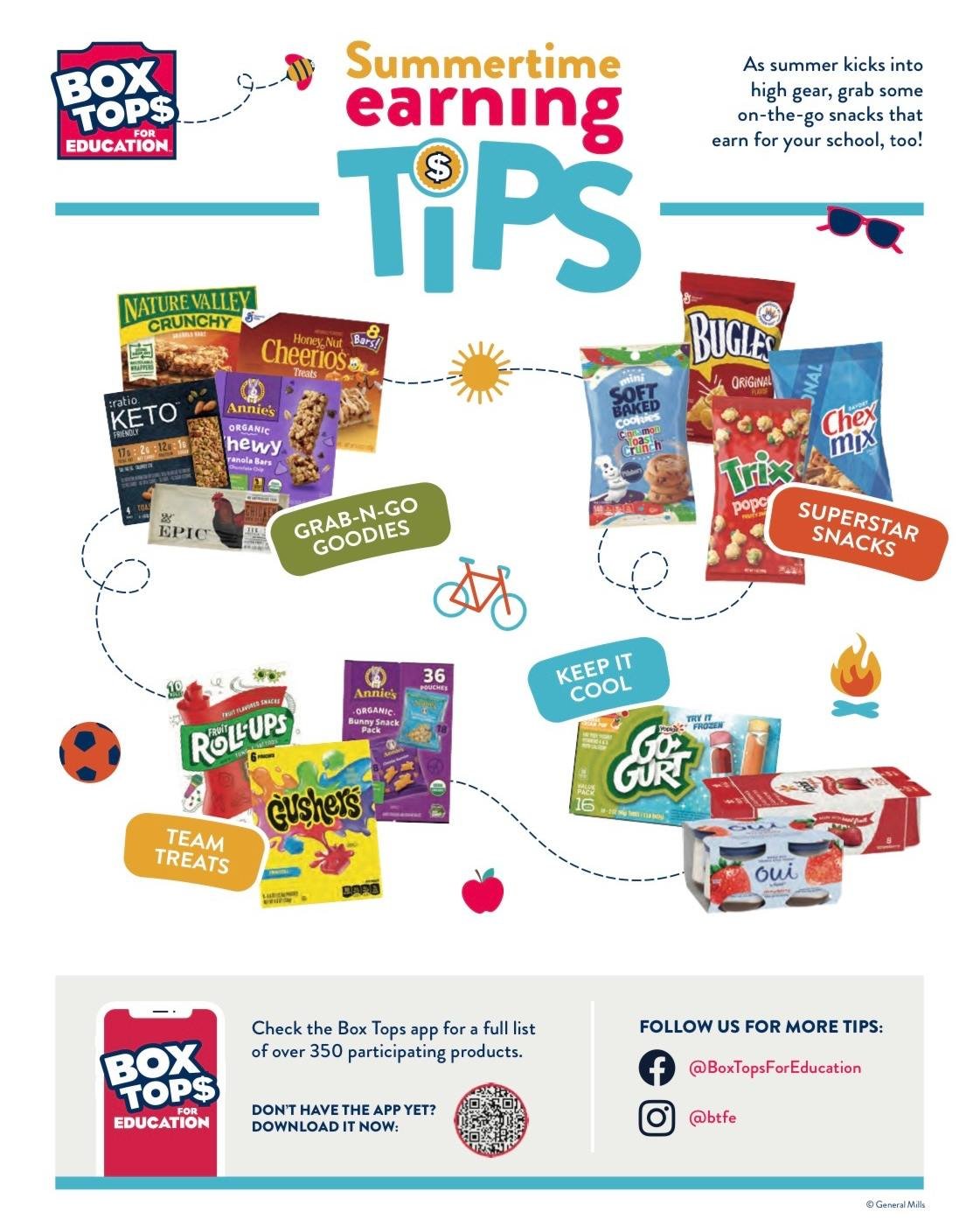 Did you know that we still have our Box Tops for Education program running? It's a really easy way to fundraise for our school! When you buy items with the Box Tops logo, just scan your receipt into their app to earn credit!