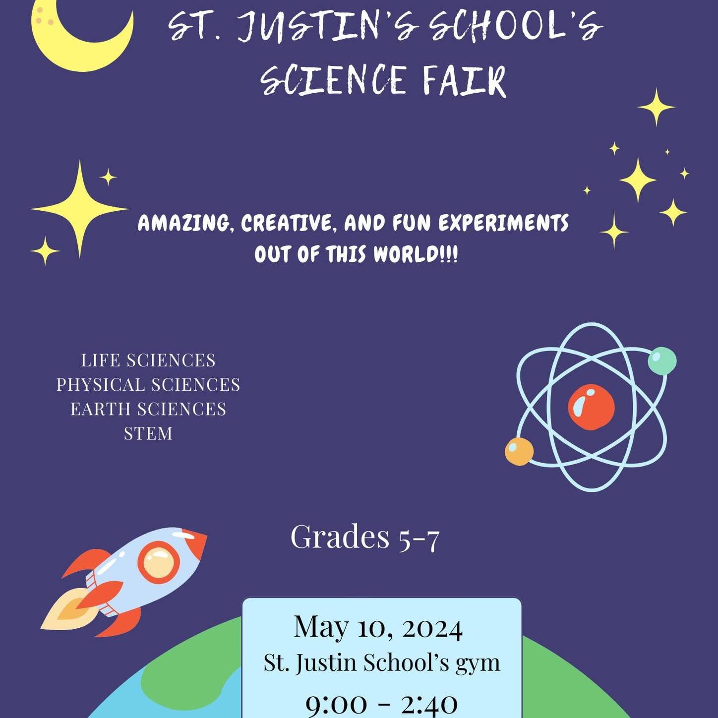 Join us today in the gym for our science fair!
