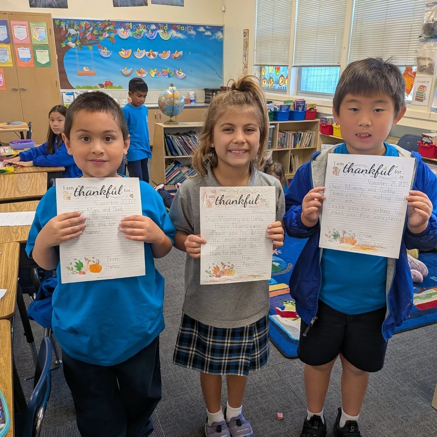 A few days ago, our 2nd graders wrote heartfelt letters to a special family member, sharing their gratitude in their own sweet words. Today, those letters arrived in mailboxes and families were surprised with a little extra Thanksgiving joy! 🍁💛📬

