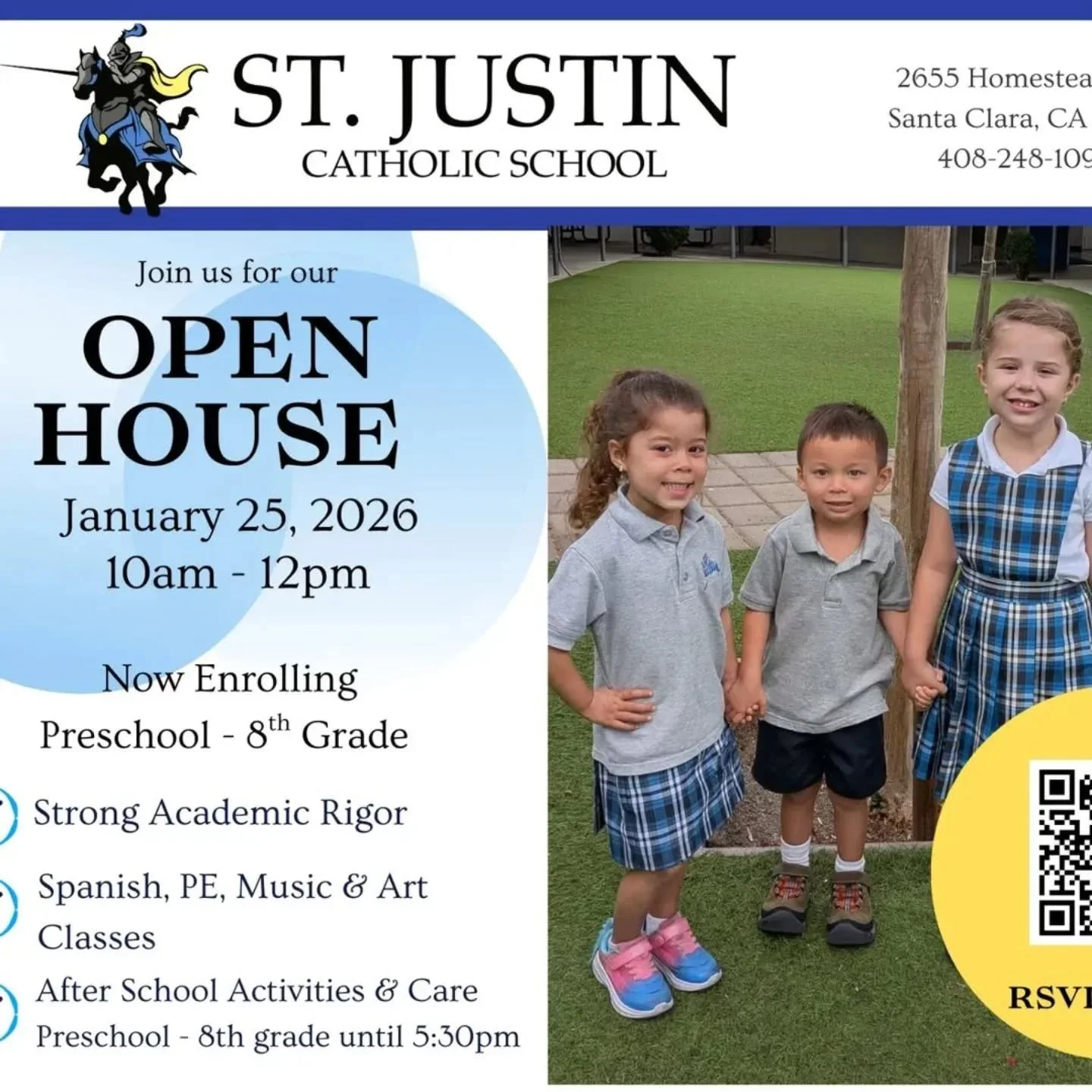🎉 You&rsquo;re Invited to Our Open House! 🎉
Come see what makes St. Justin School such a special place to learn and grow! We invite prospective families to join us for our Open House and experience our welcoming community firsthand.

📅 Date: Janua