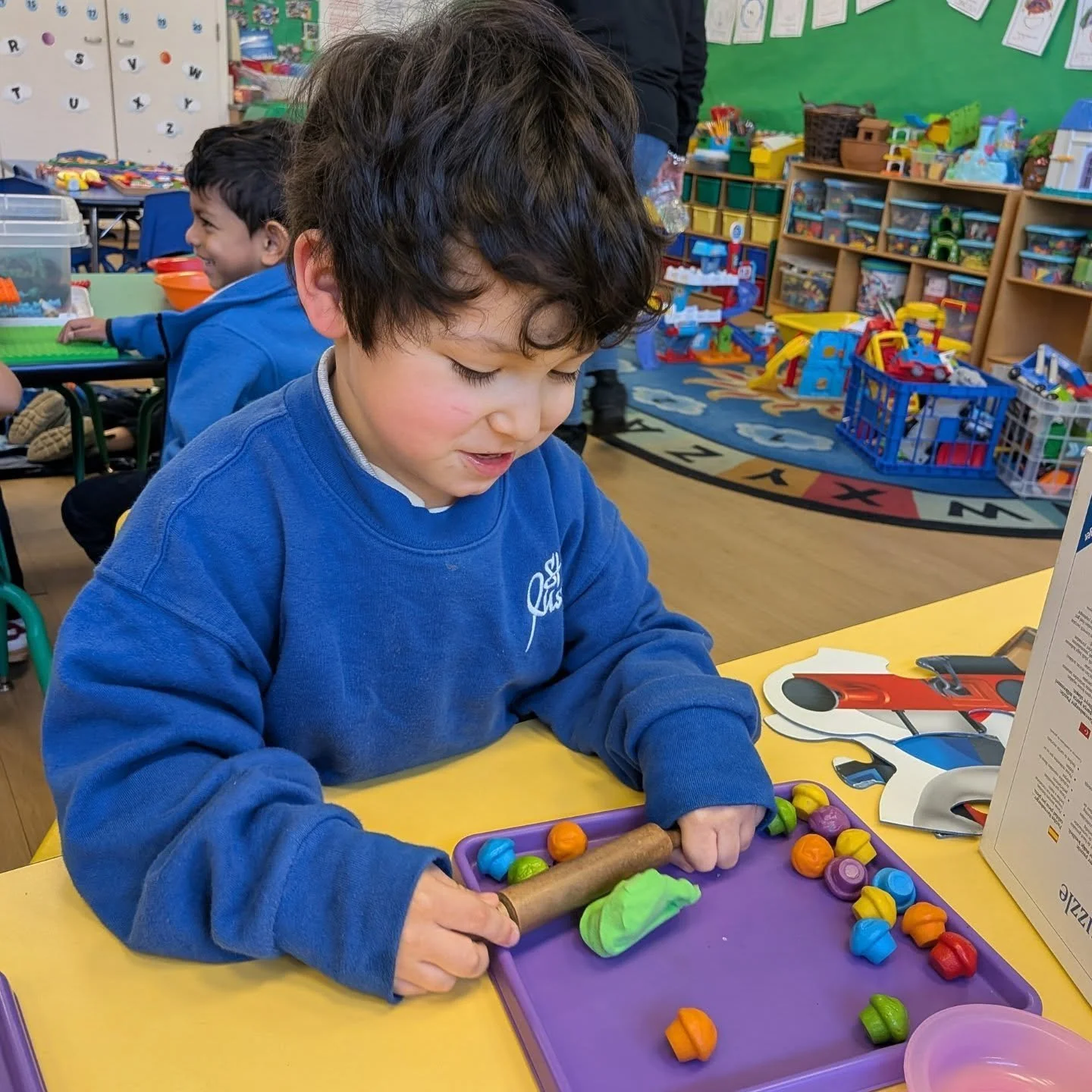 Our preschoolers are learning through PLAY &mdash; and it&rsquo;s beautiful to see! 💛
Aww
Today our little learners were busy building friendships and important life skills while having so much fun. From squishing and shaping Play-Doh to creating de