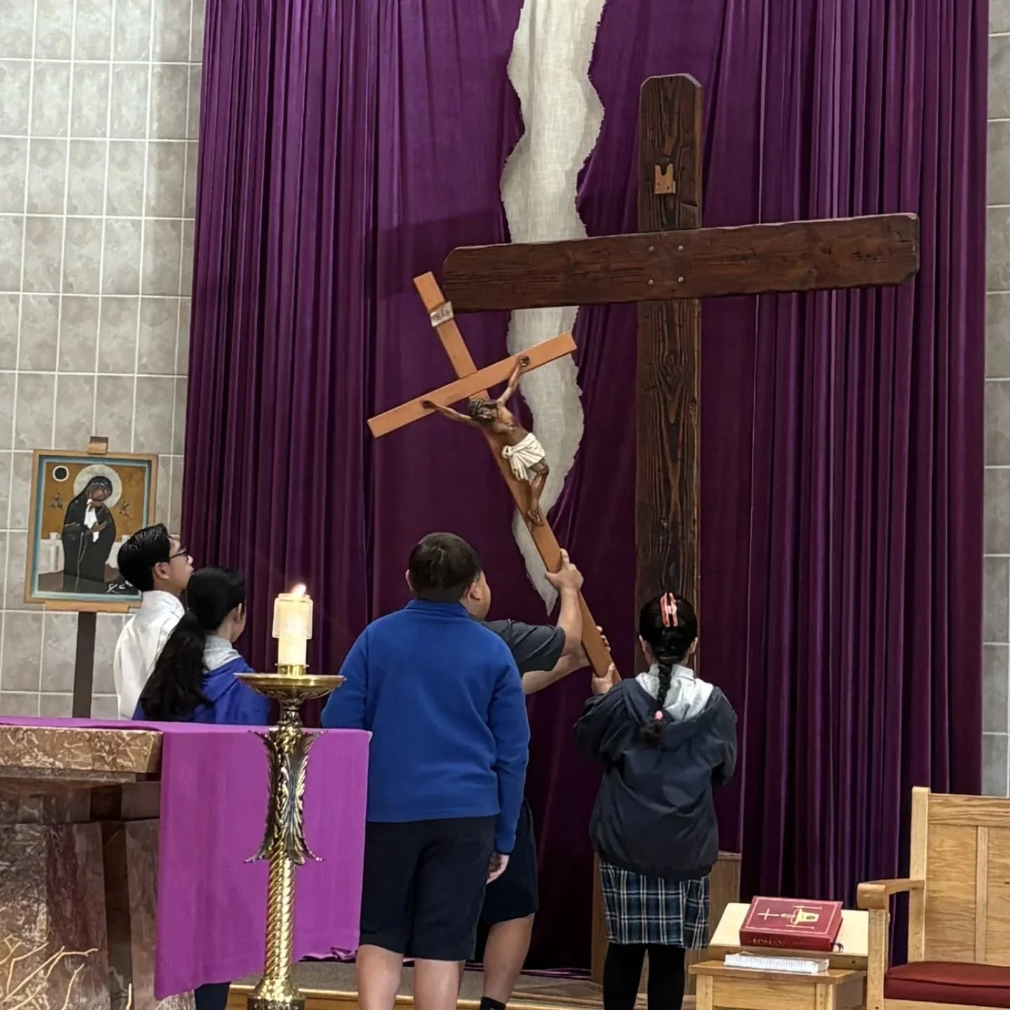 Today our 4th graders did a beautiful job leading our school community in our Lenten Mass. ✝️

From the readings to the Prayers of the Faithful, they demonstrated reverence, confidence, and a deep understanding of this sacred season. We are so proud 