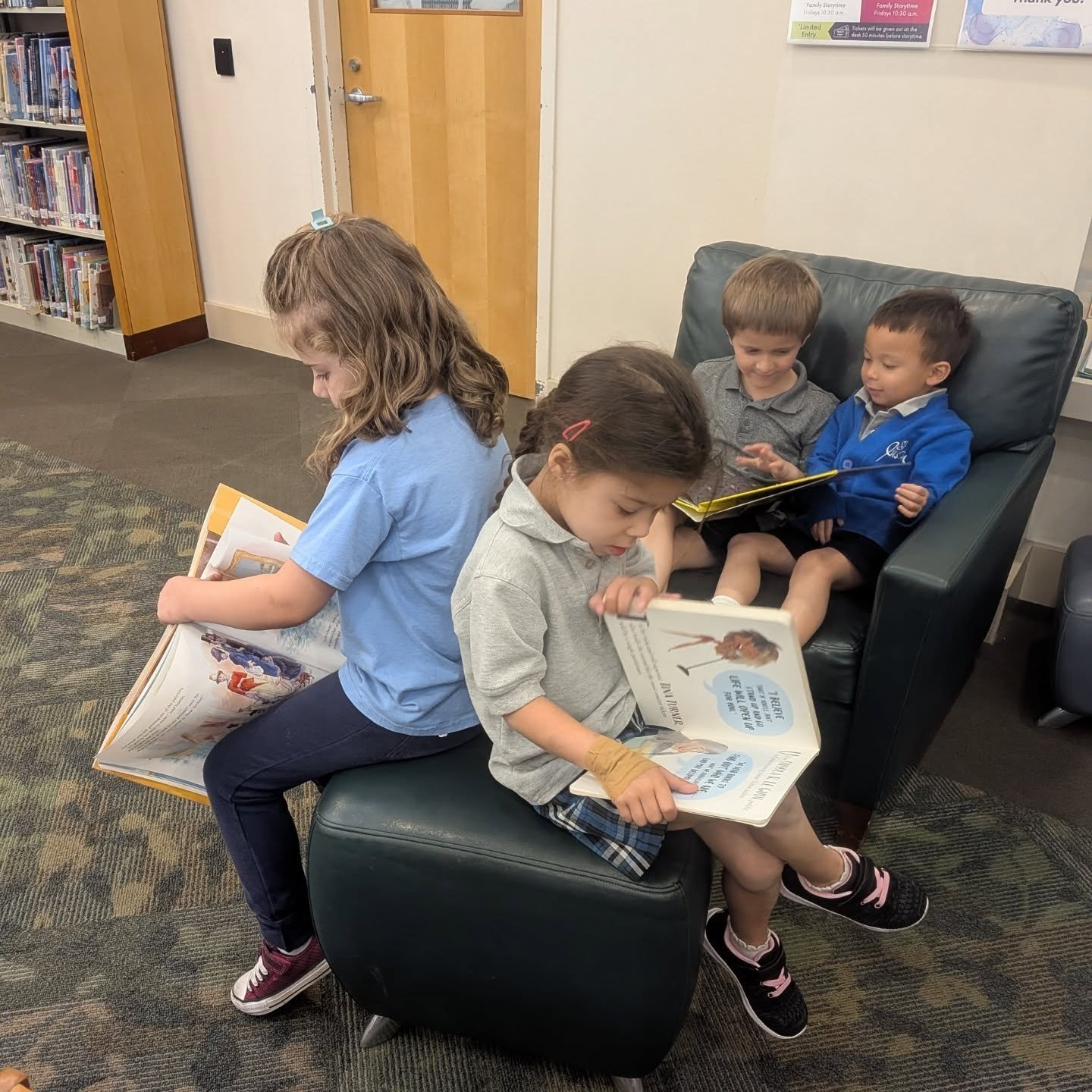 What a joyful day for our youngest learners! 📚☀️

Today, our Preschool and PreKindergarten classes took a special walking field trip to the library and they even invited Mrs. Sabbatini, our Principal, to join them! The students loved exploring the l
