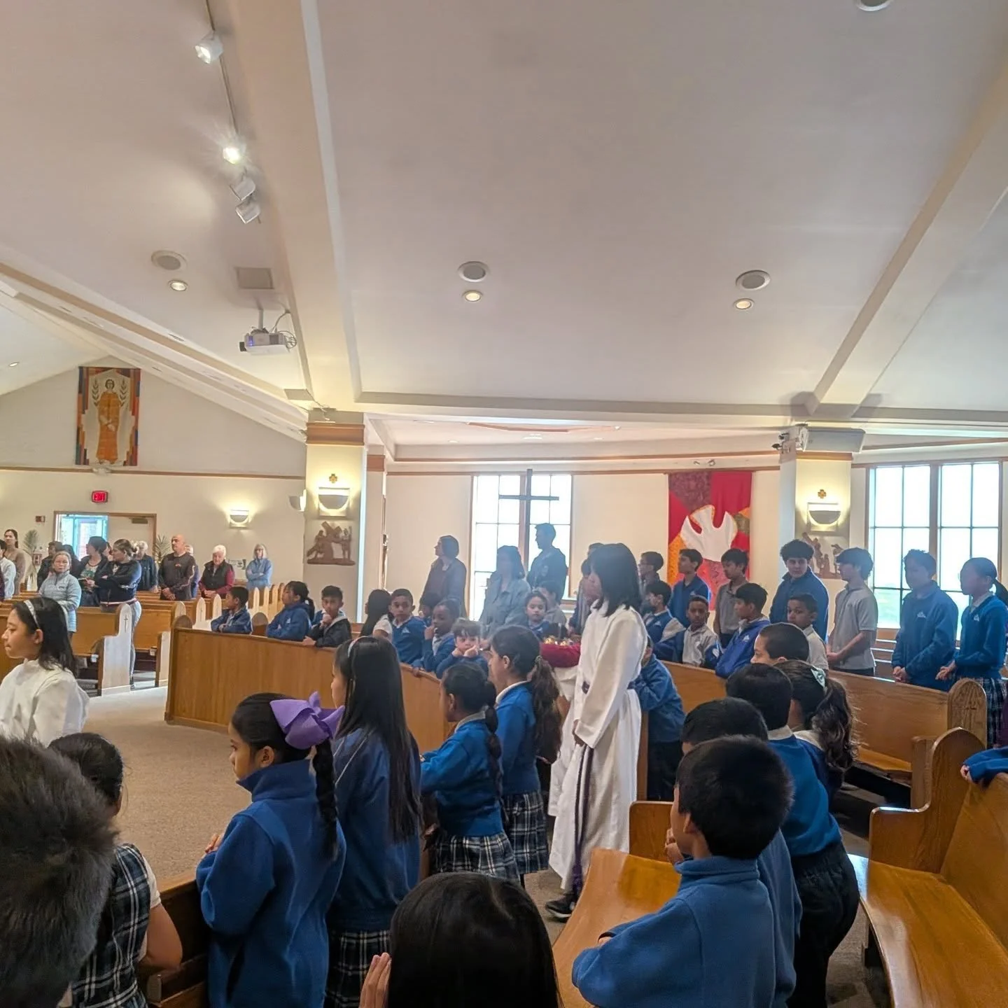 Today, our 7th graders beautifully led us in Mass, and we are so proud of them! 🙏✨

We can already see their leadership, reverence, and growing confidence shining through. They stepped up with such care and responsibility, setting a wonderful exampl