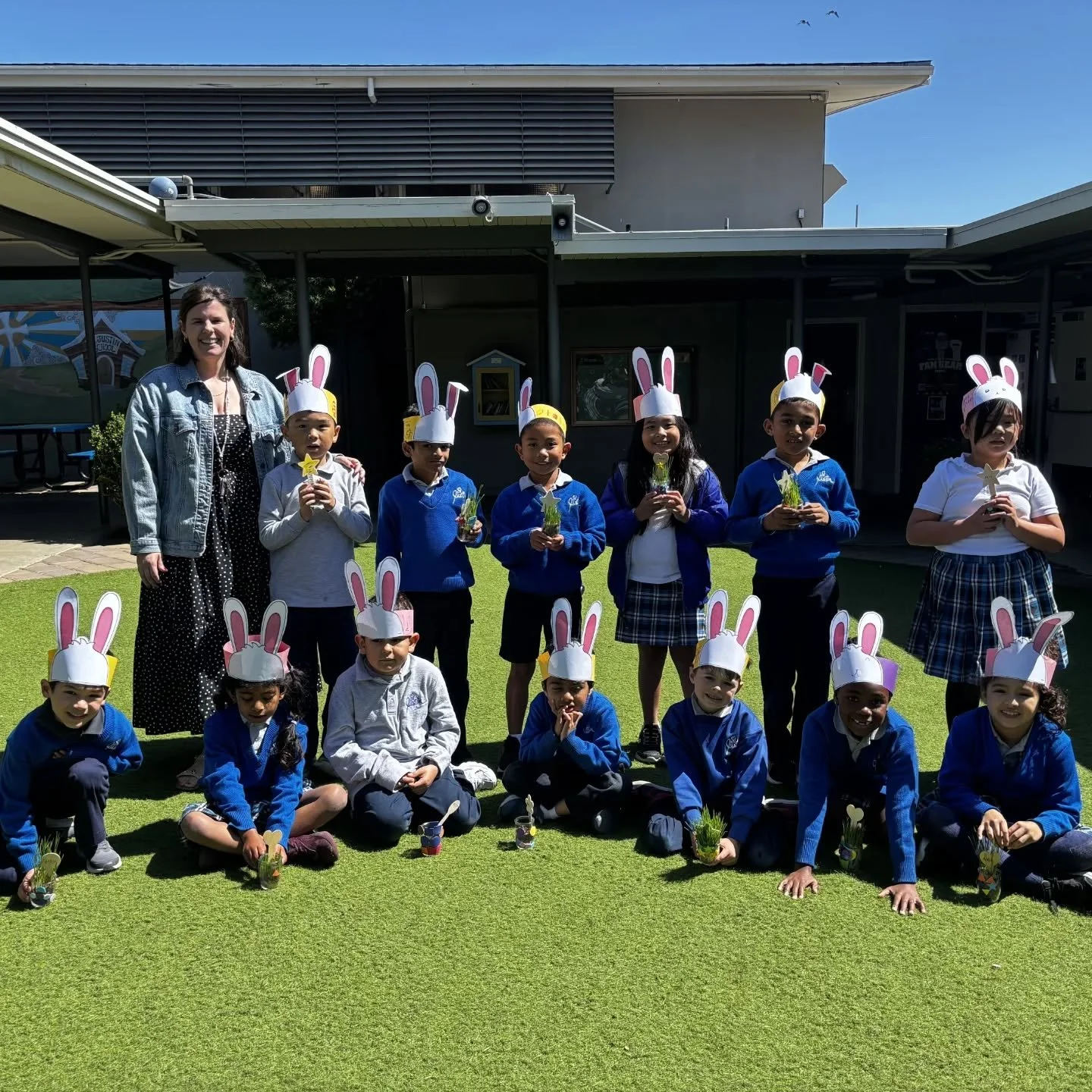 Our 1st graders have been busy learning and creating! 🐰🌱
They made the cutest bunny hats and had so much fun showing off their creativity. In science class, they&rsquo;ve also been planting seeds and carefully observing their wheatgrass grow each d