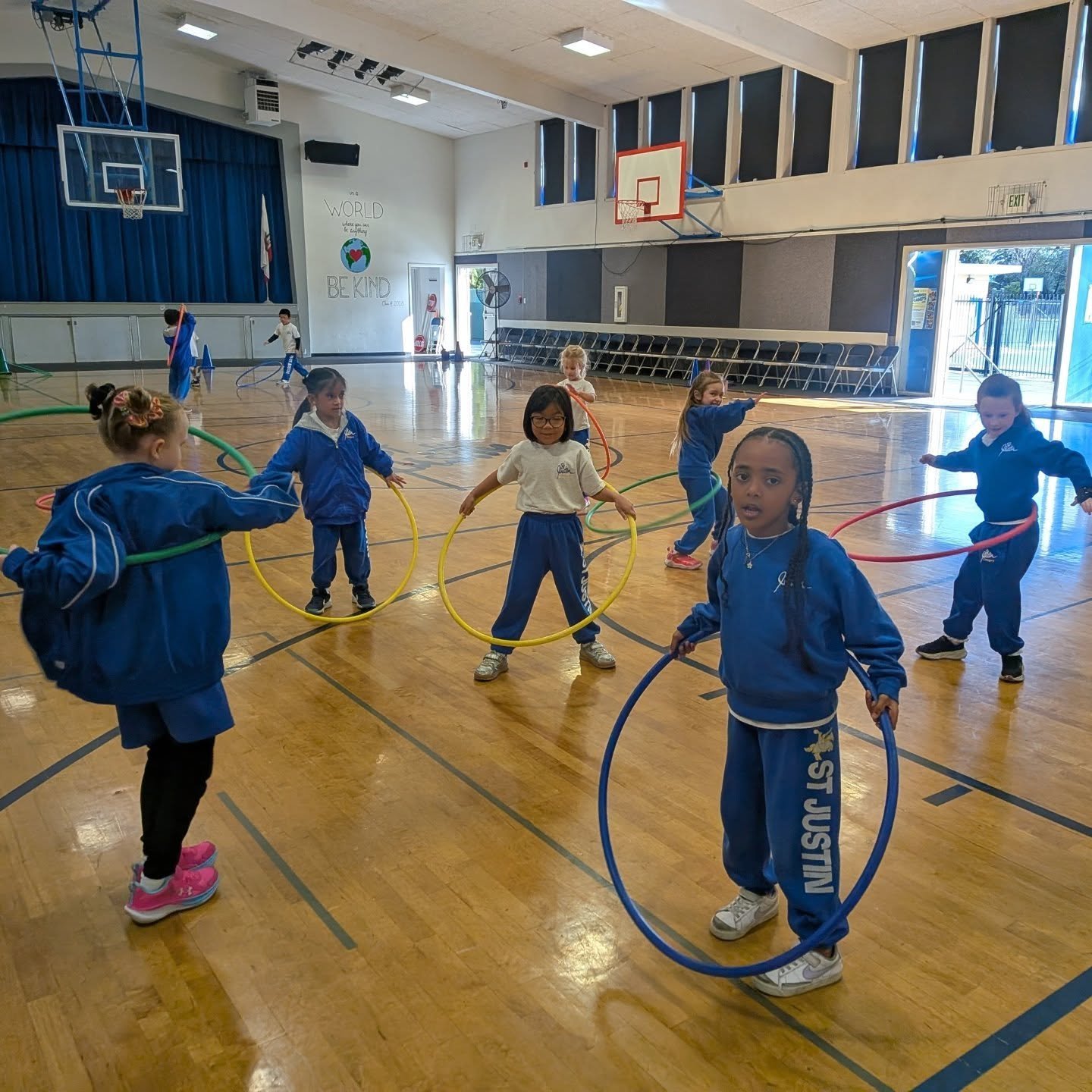 Today in P.E., our students were hard at work building coordination and agility skills while having a blast doing it!

Using hula hoops, they practiced balance, movement, and control through fun and engaging activities. It was wonderful to see their 