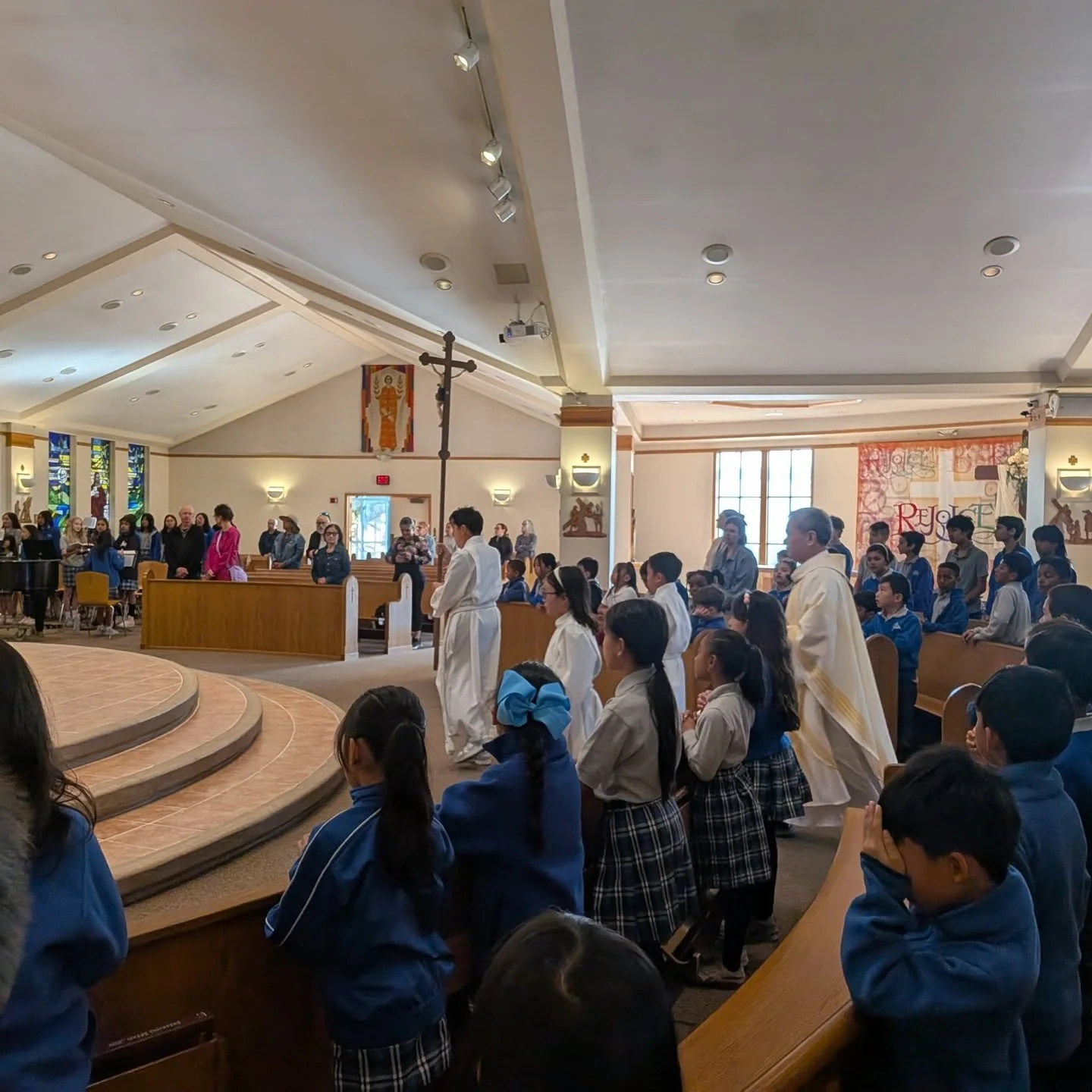Our Student Council beautifully led us in Mass, and it was inspiring to see the leaders of our school shine through their faith, confidence, and service. 💙⛪

At the end of Mass, our choir gave a special performance of Jesus the Christ in preparation