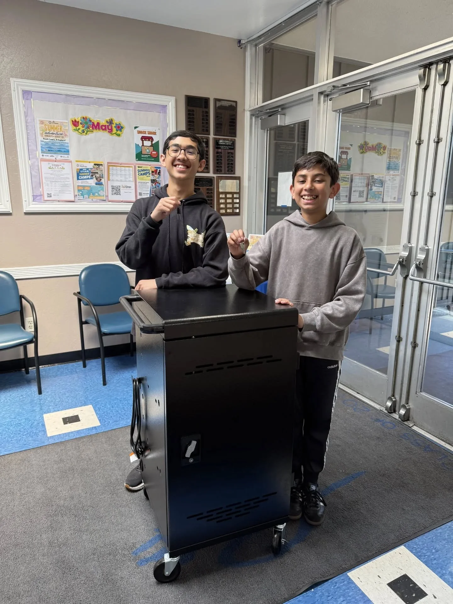 A huge thank you to our Student Council President Daniel and Vice President Wyatt for generously giving their time to build the new kindergarten iPad cart! 💙📱🔧

We are so grateful for students who step up to serve our school community with leaders