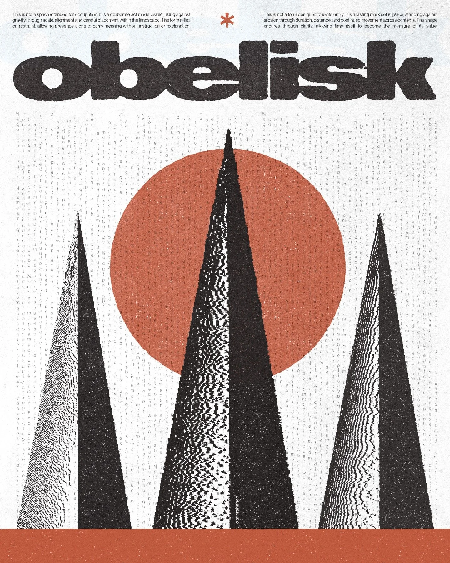 What&rsquo;s left, still standing.

#graphicdesign #posterdesign #typographyinspo #designprocess #obelisk