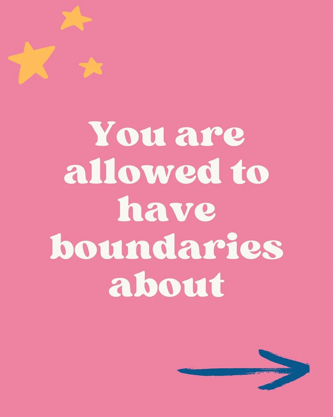 Really, you can have boundaries about anything that will help you to protect your wellbeing and your energy. 

Boundaries are there to help you to be the best version of yourself, so that your needs are being met as much as everyone else&rsquo;s.

I&