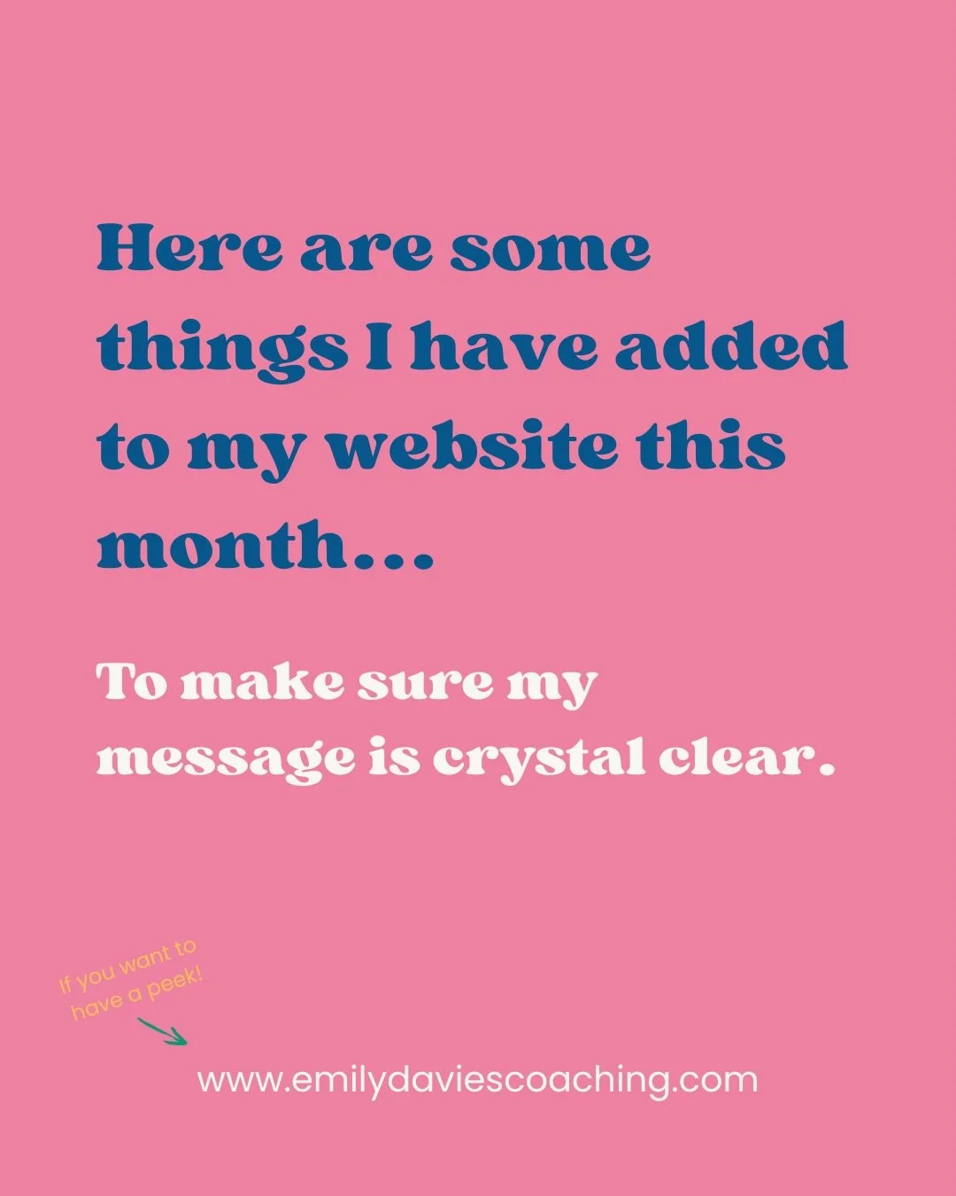 Over the last month I have been giving my website some TLC!

I feel like over the last 2 years I have got more clarity about what it is I want to stand for as a Life Coach. And so I wanted to update my website to make sure it&rsquo;s really crystal c