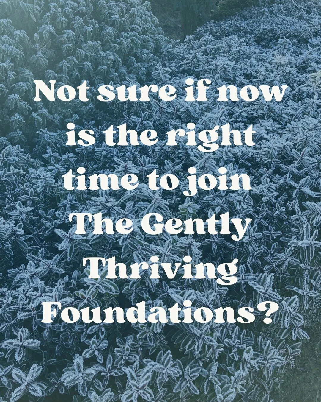 If you&rsquo;ve been quietly nodding along to my posts recently, but you&rsquo;re feeling unsure if this is the right time to join the Gently Thriving Foundations, I want to reassure you that this was built for real life.

I know you have busy days, 