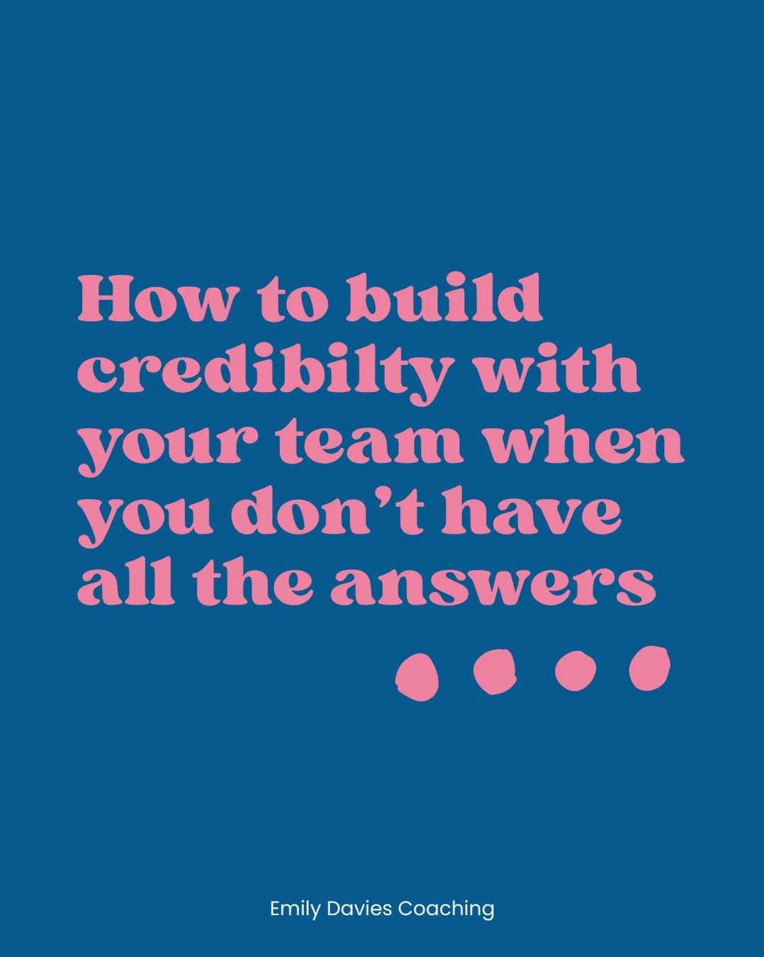 How can you feel credible when your team is looking to you for answers and you don&rsquo;t have them?

Being new to the role, going through a team restructure, or a company deciding to pivot can make us feel like we&rsquo;re on shaky ground. 

If thi
