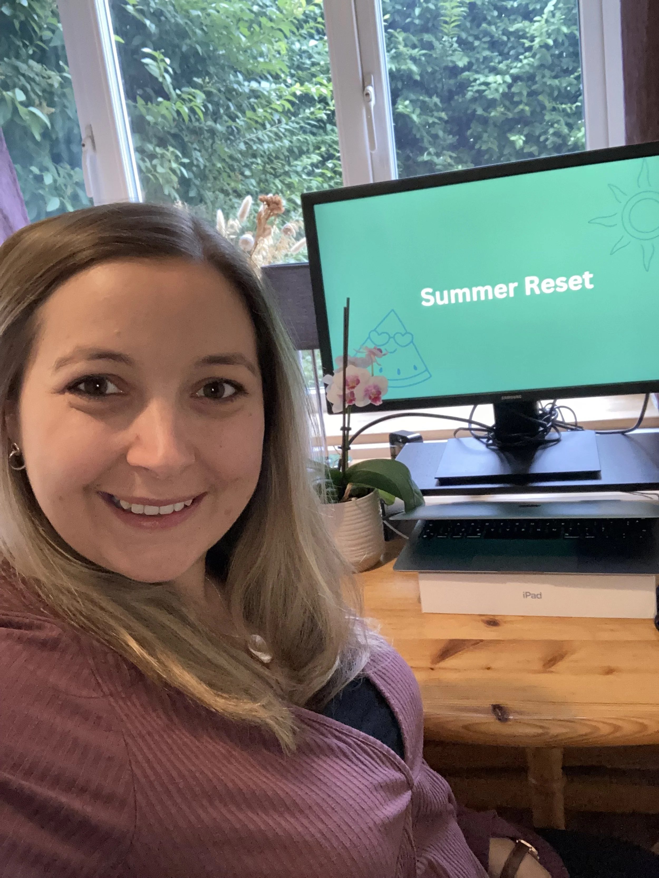 Emily delivering seasonal wellbeing workshop online to support people to live more intentionally