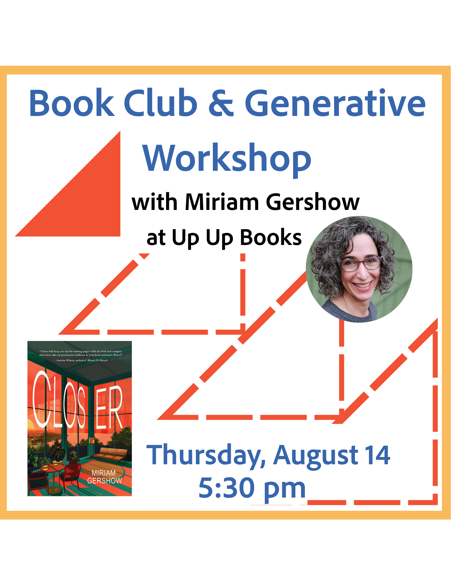 Book Club & Generative Writing Workshop with Miriam Gershow