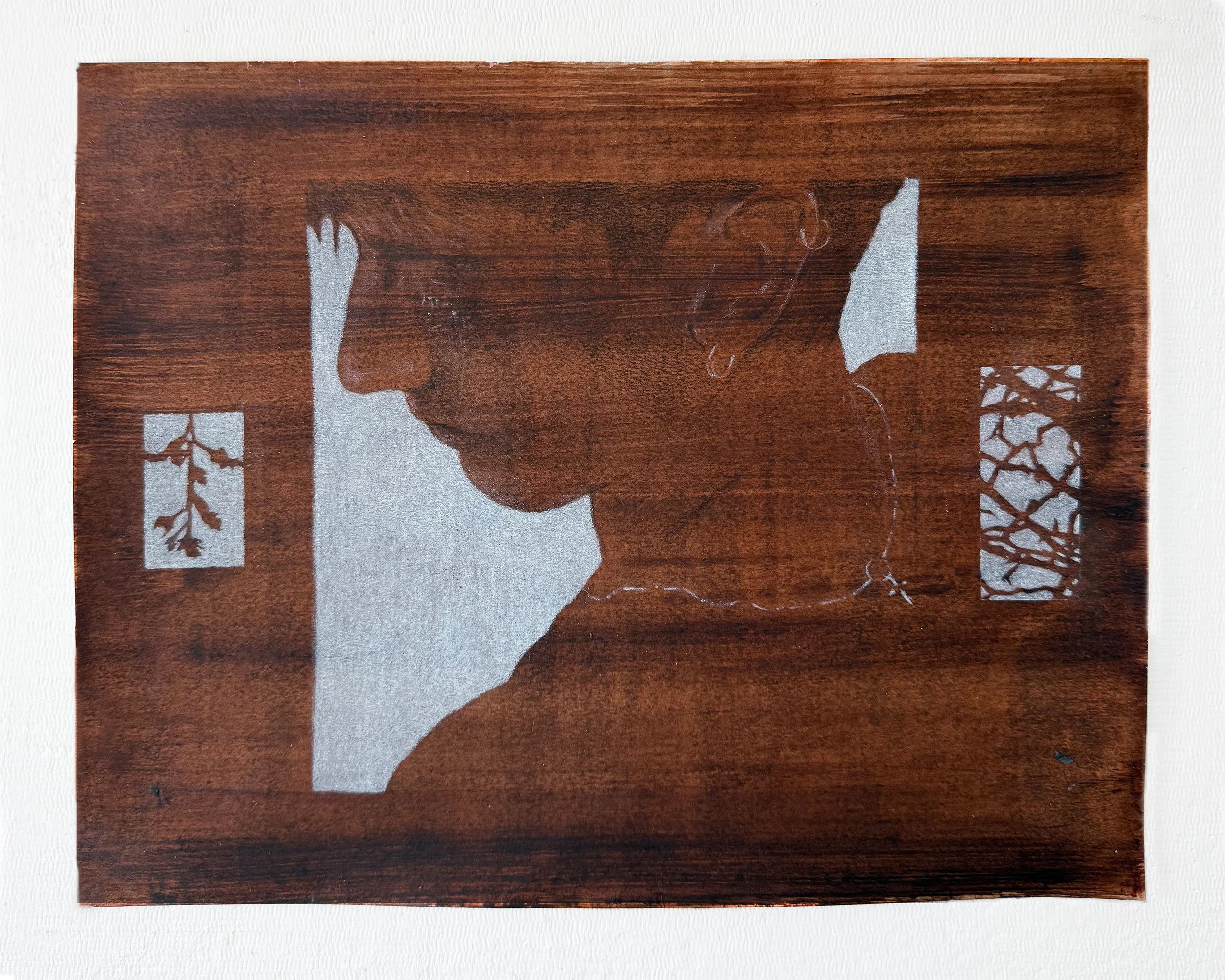 "Tu Misterioso Alguien", 2026, 11 x1 4 in, Acrylic and Colored Pencils on Paper