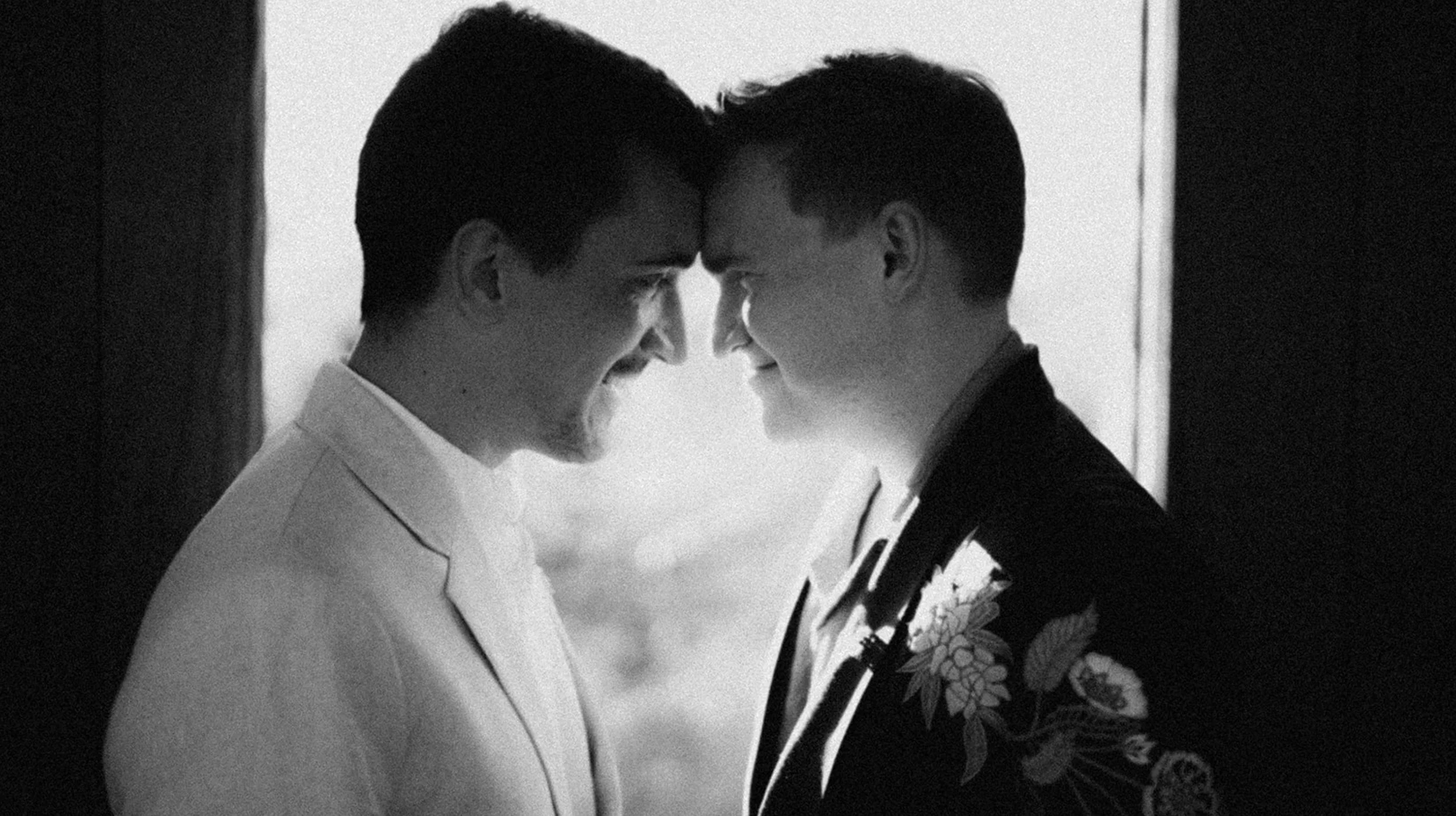 Jordan Gylf wedding portrait backlit silhouette forehead touch The Ridge Santa Fe photographer Casey Addason