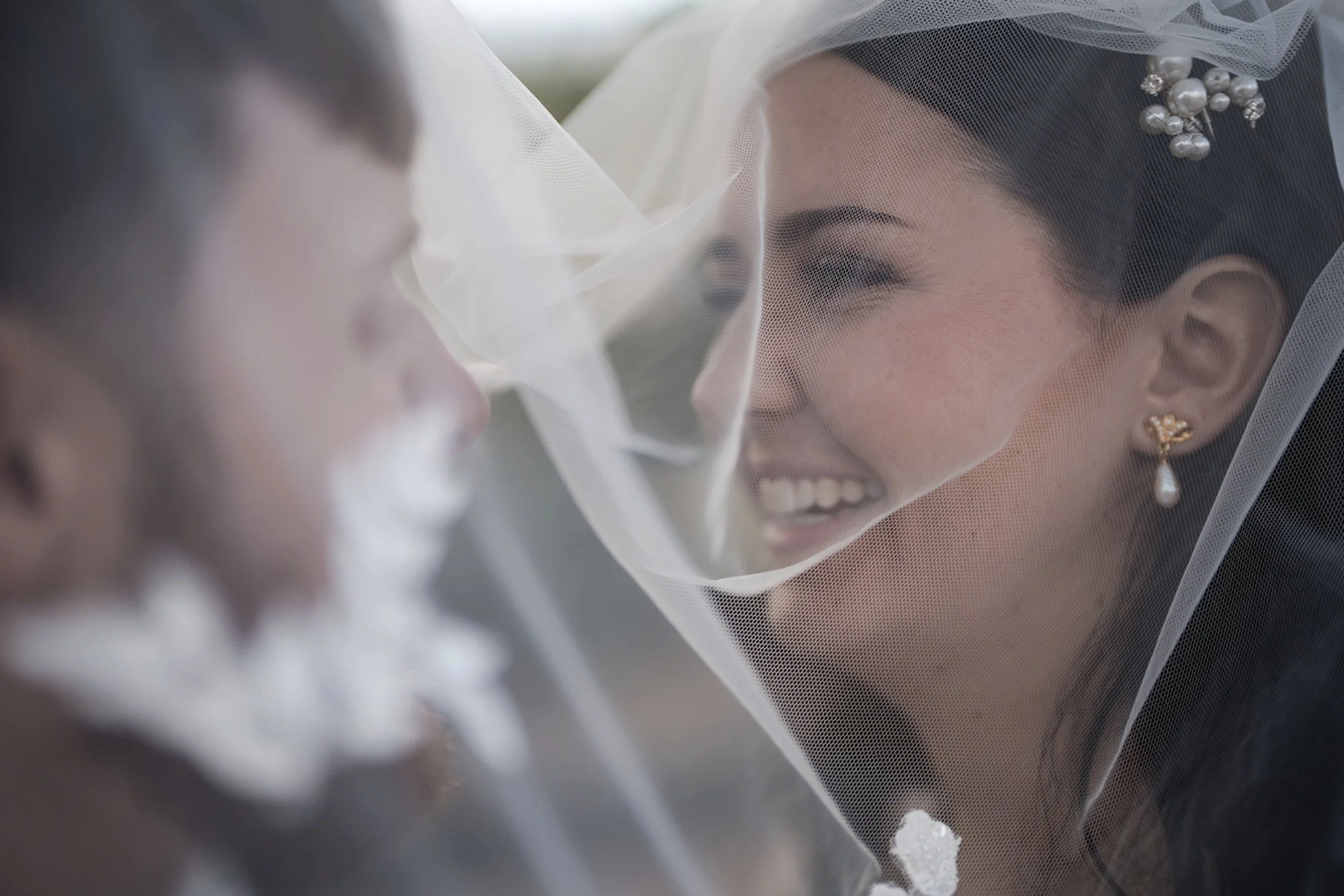 Abigail Dylan wedding veil portrait laughing The Mystic Santa Fe photographer Casey Addason