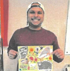 Man with collage