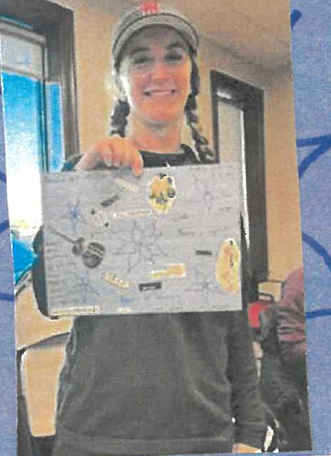 Woman holding recovery collage