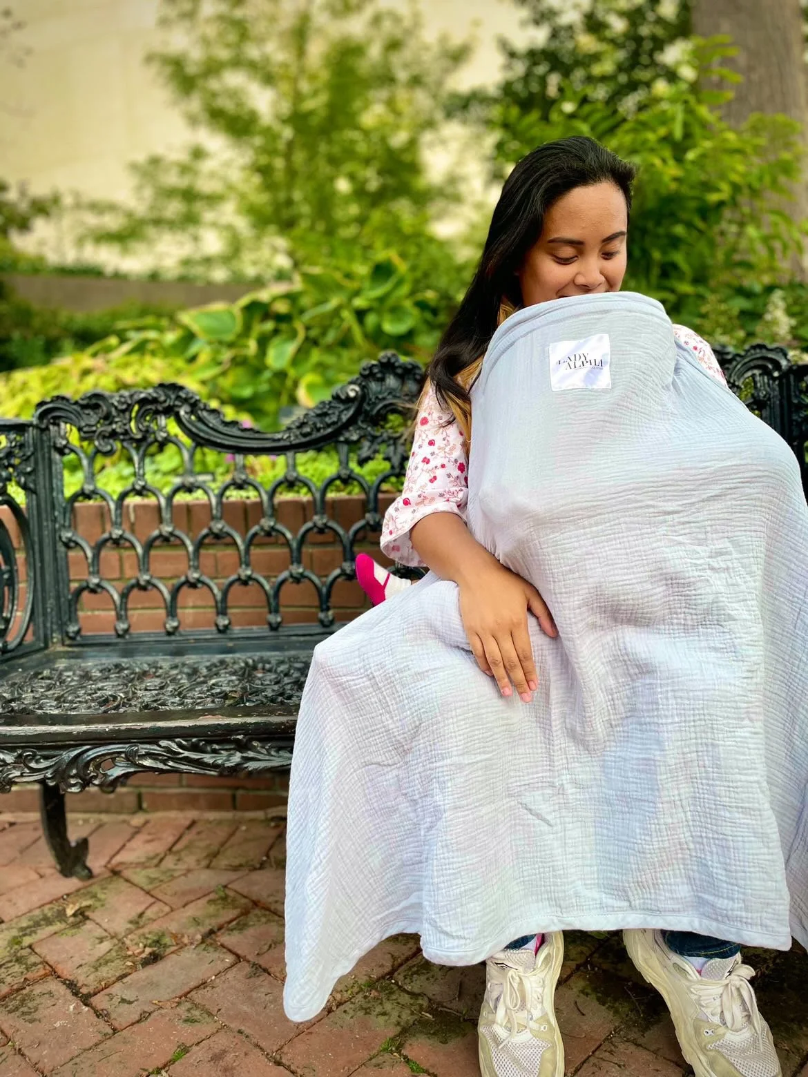 blue muslin cotton breastfeeding cover light airy breathable breastfeeding cover the lady alpha nursing cool cover breastfeeding cover with fan, reviews, baby registry must have
