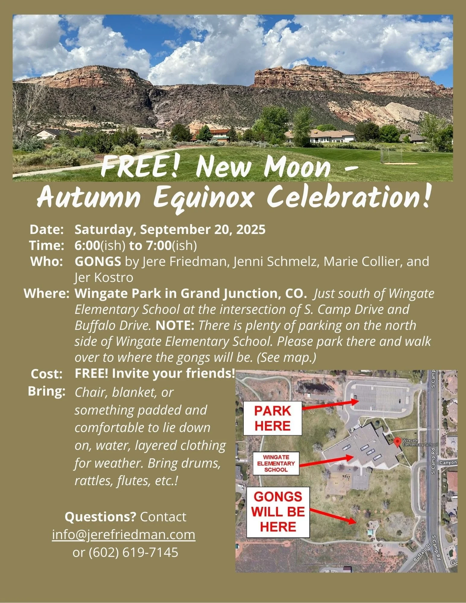 Free! New Moon Autumn Equinox Celebration at Wingate Park, Redlands, GJ