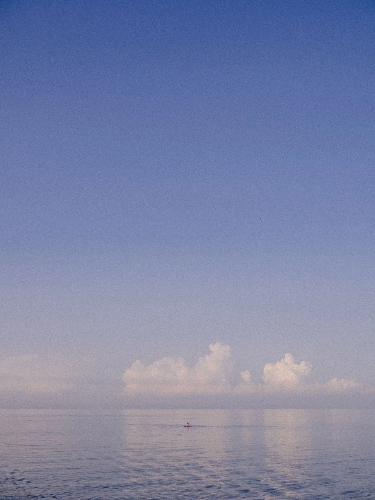 Calm waters with a paddle boarder representing treatment for anxiety for Asian Americans in Oregon and California to find calmness, clarity, roundedness, and direction.