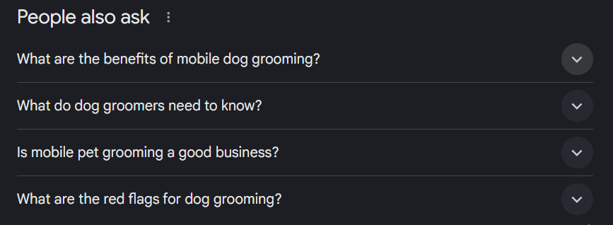 Use People Also Ask when writing website copy with SEO keywords.